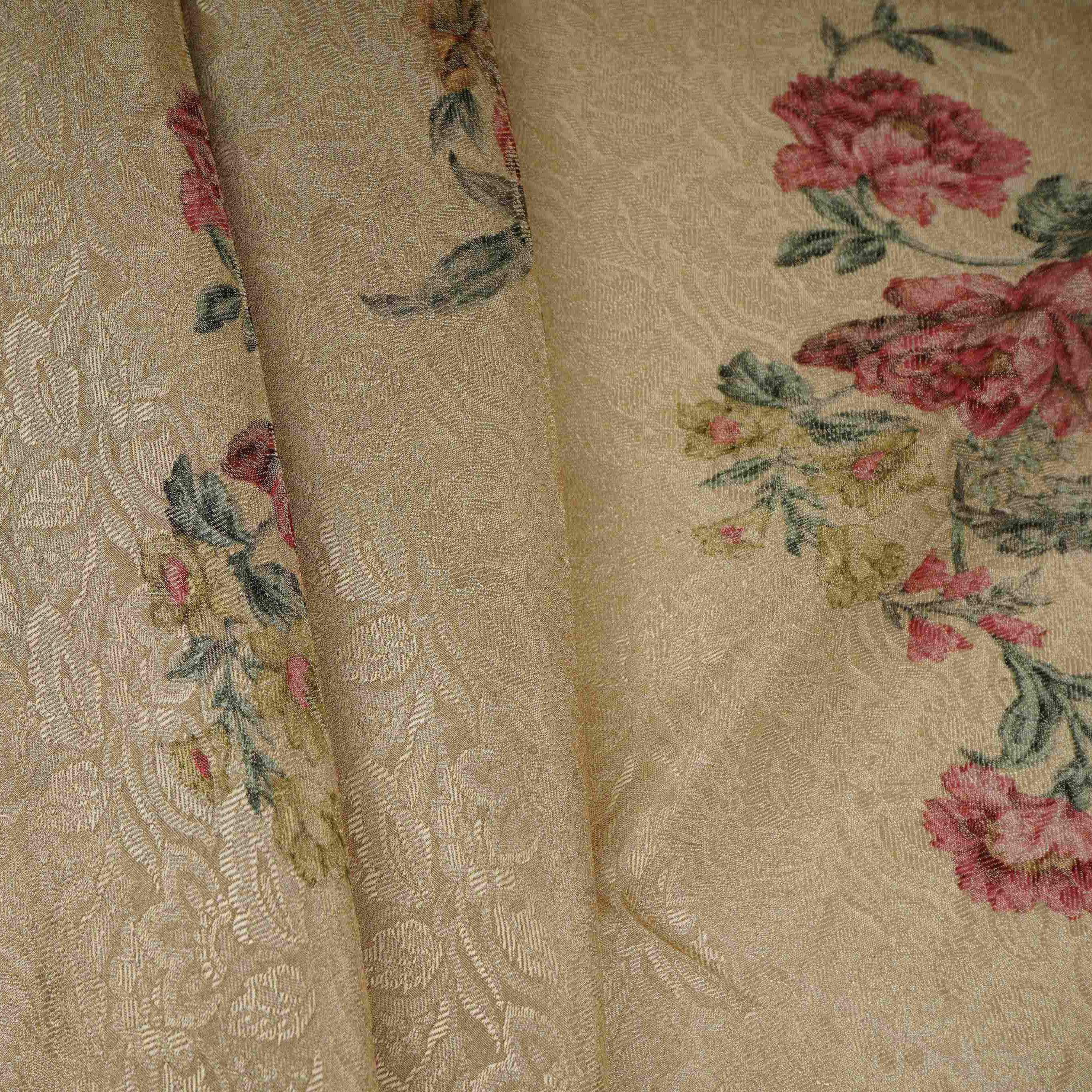 Ivory floral Jacquard Tissue Fabric MTF-31793 - Image 3