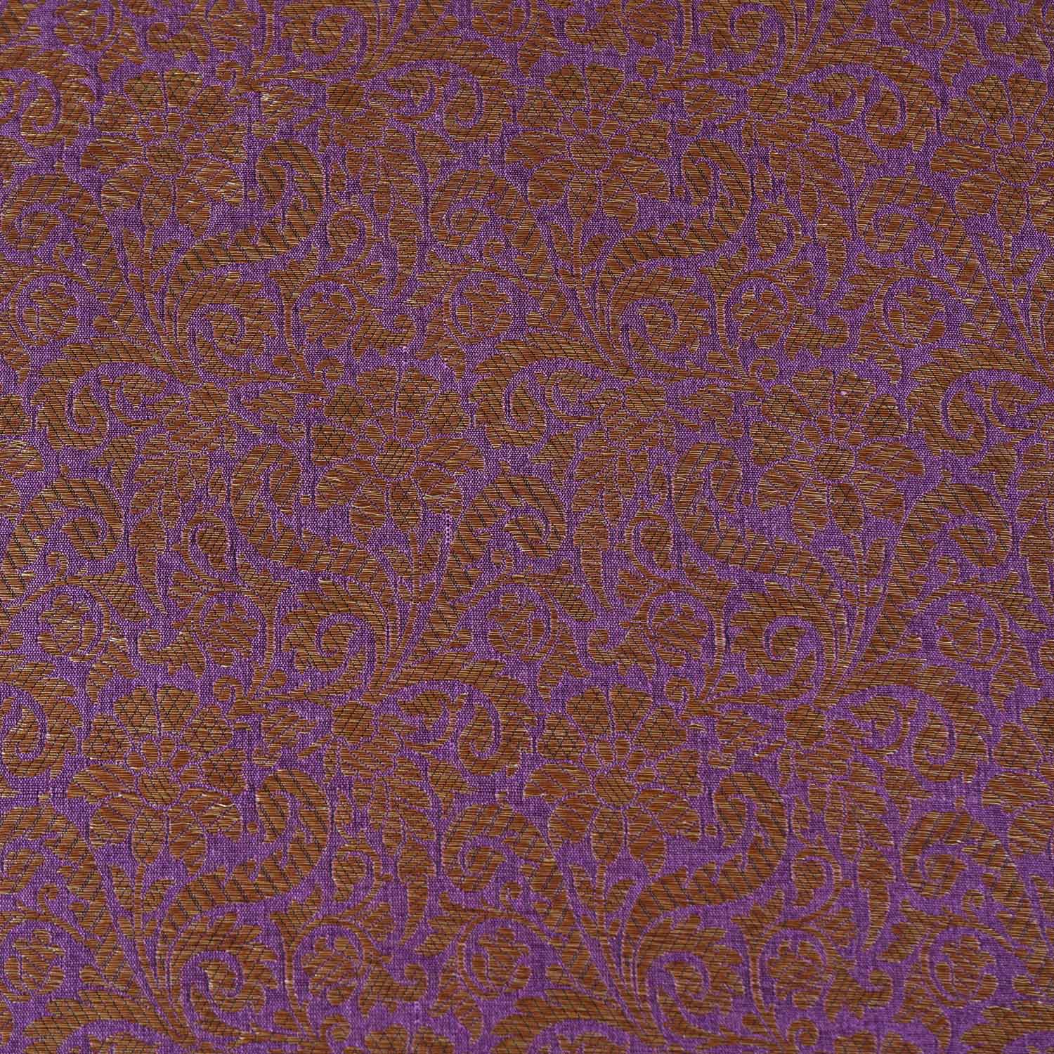 Lavender Antick Gold Jaal Brocade Fabric NH-28889 - Image 4
