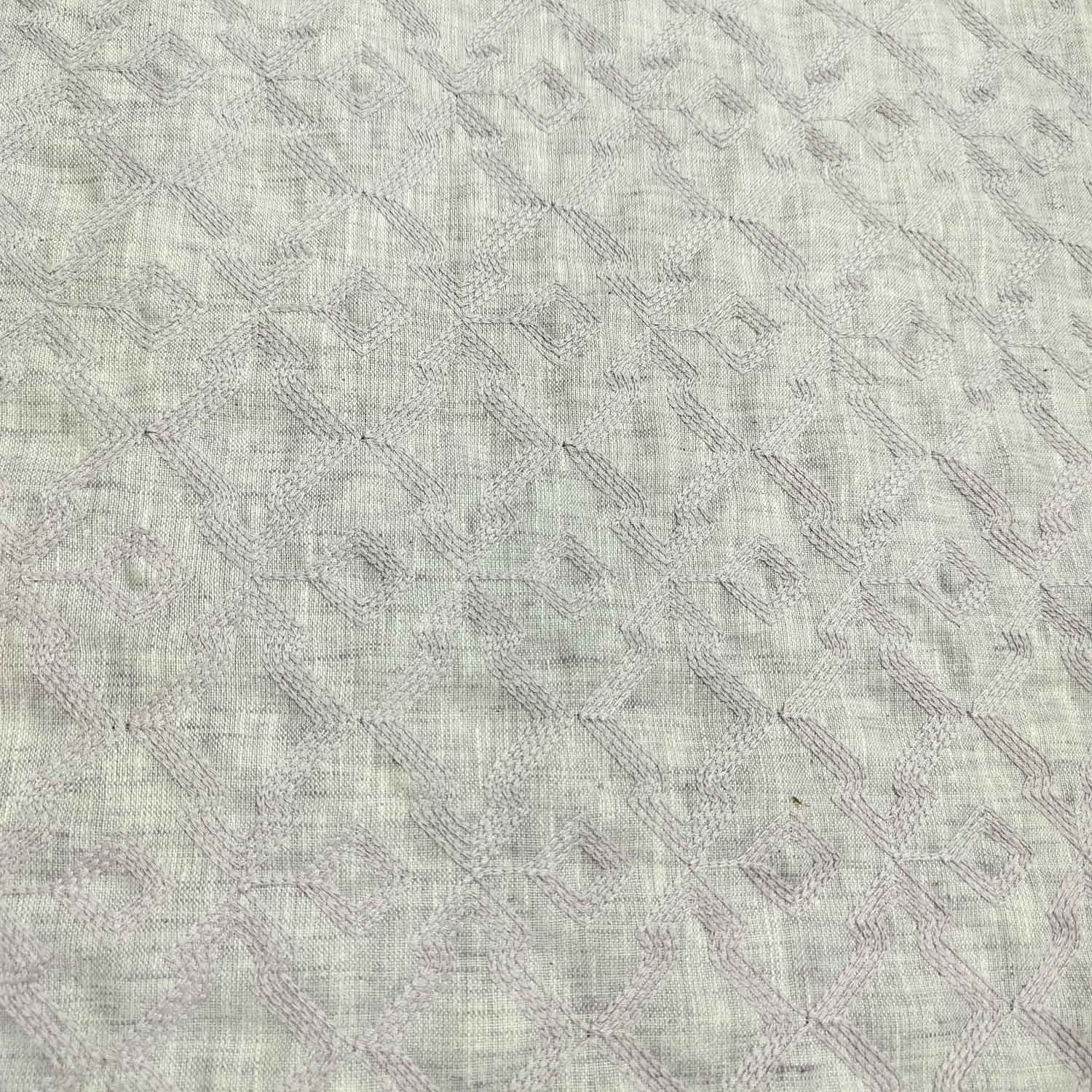 Lavender Geometrical Thread Embroidery Linen KT-16838 - Image 3