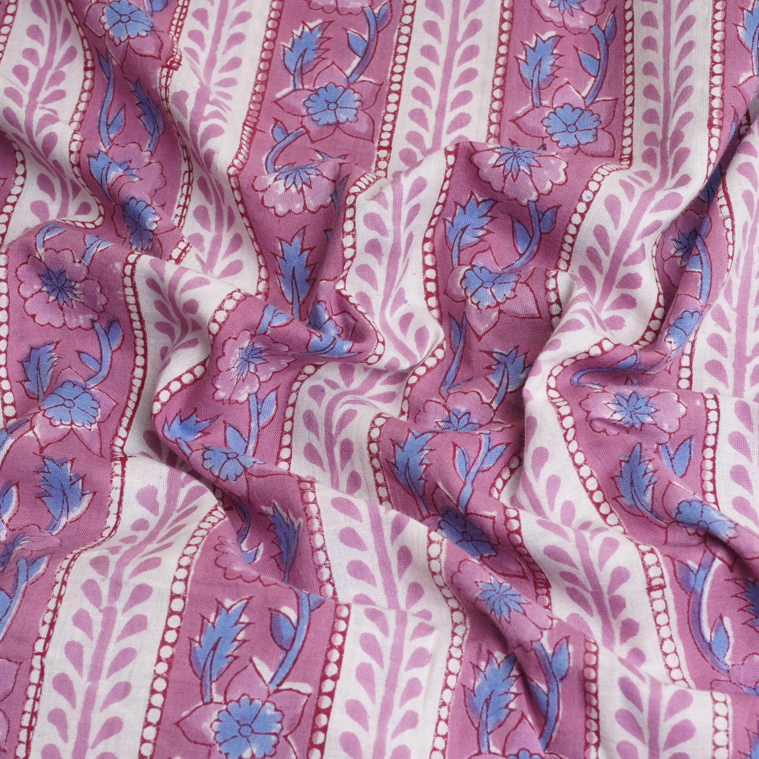 Lavender Handblock Print Cotton Fabric DH-29427 - Image 3