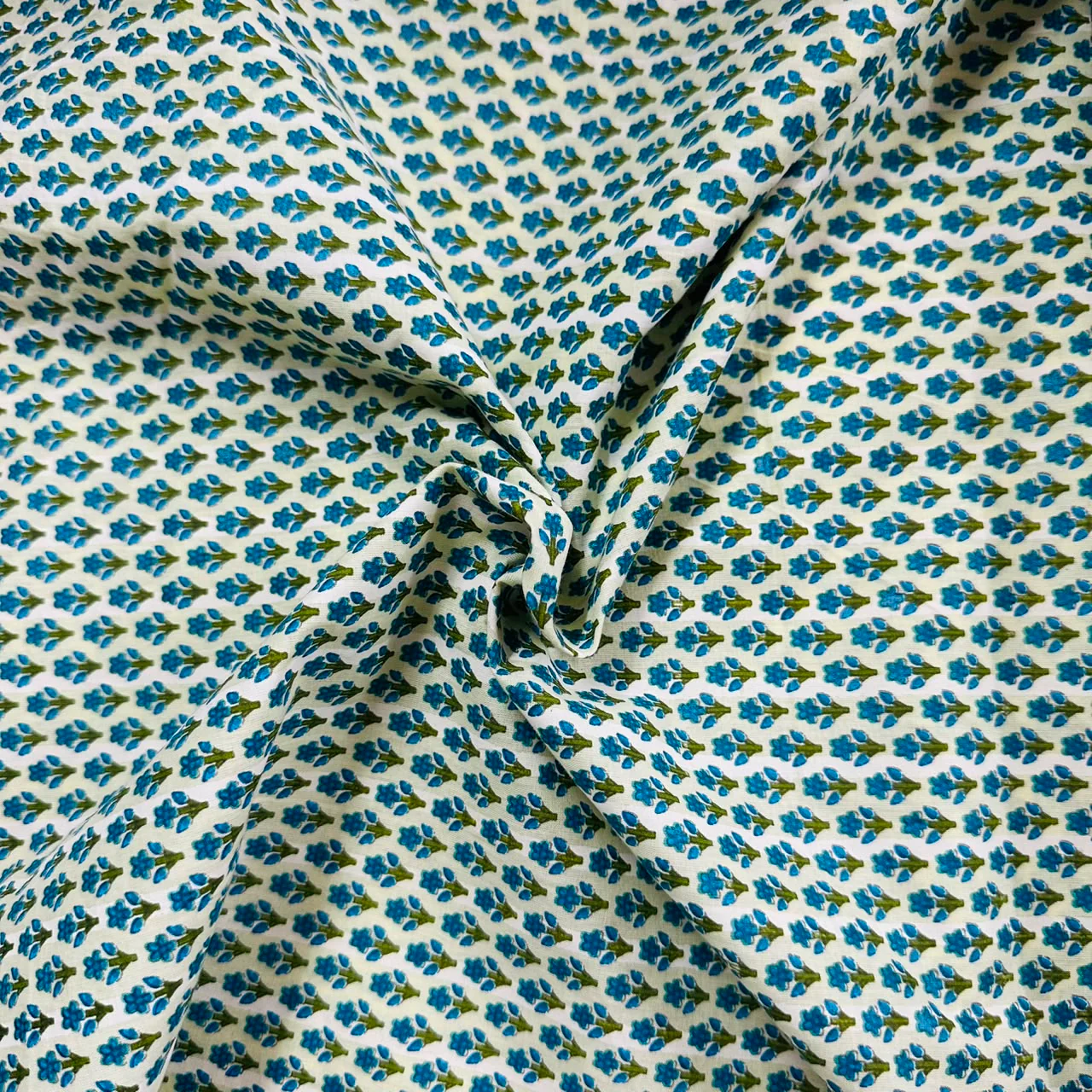 Lemon Yellow Floral Print Cotton Fabric PB-29717
