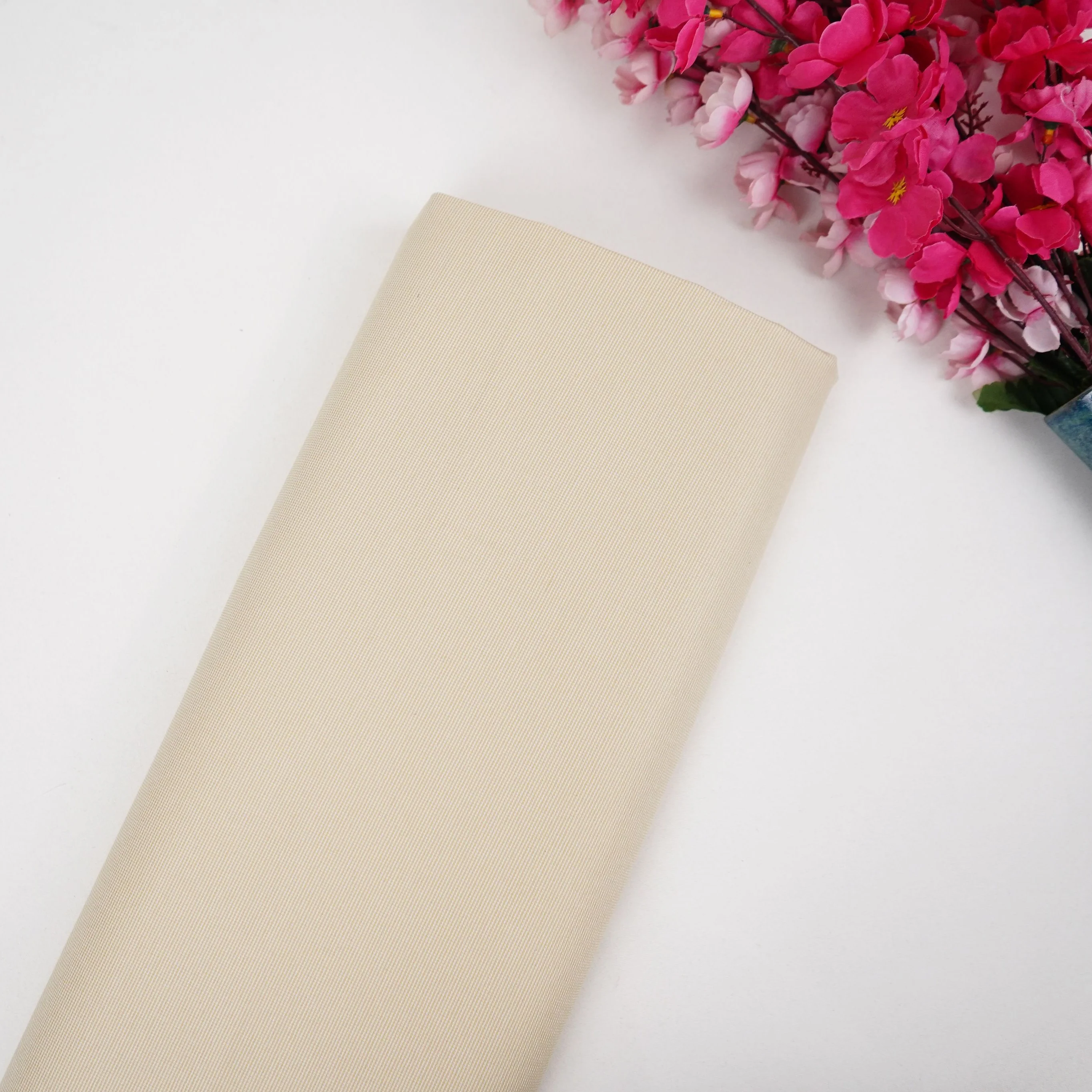 Light Beige Solid Lycra Suiting Fabric ASMI-31303