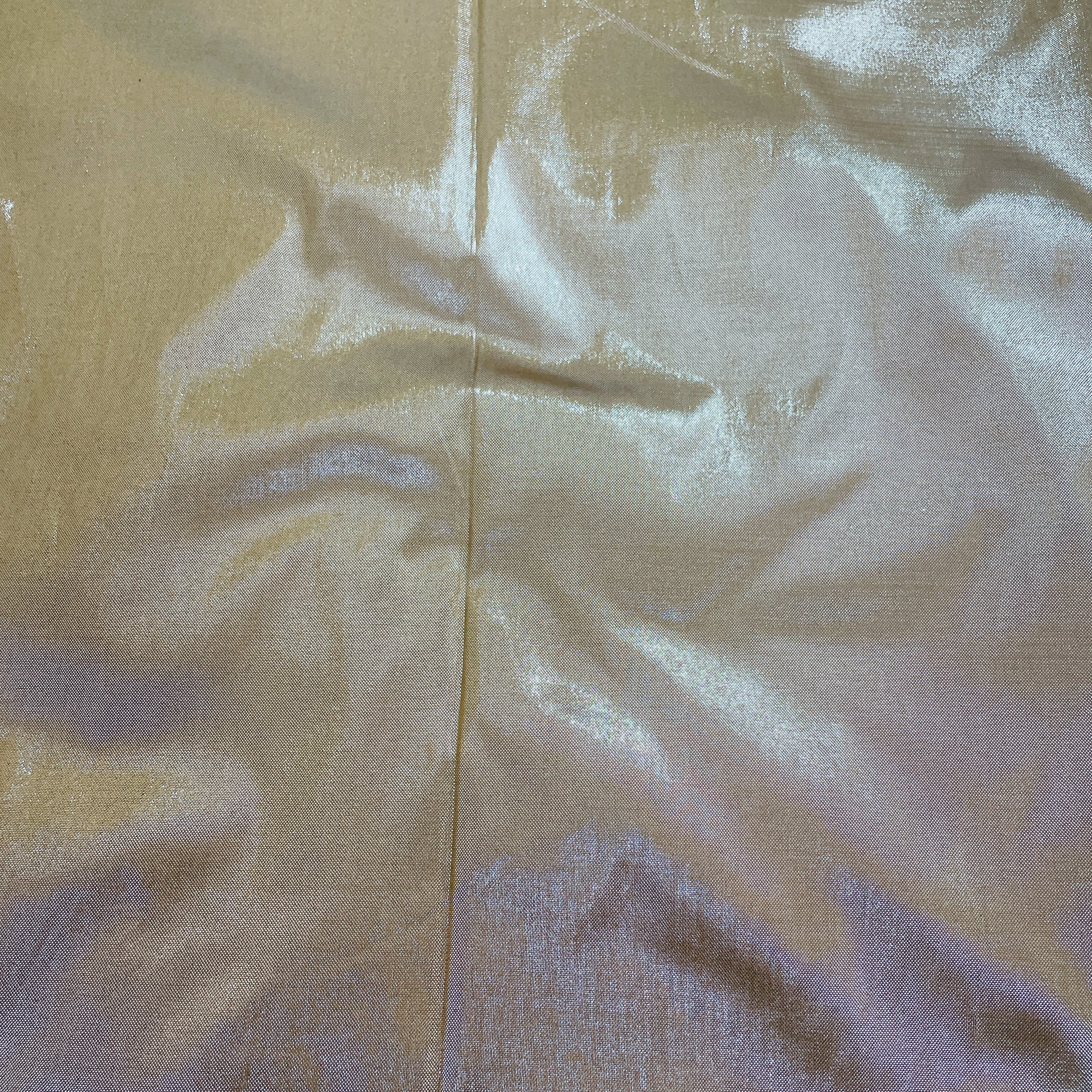 Light Copper Solid Shimmer Banarsi Satin Brocade Fabric - Image 2