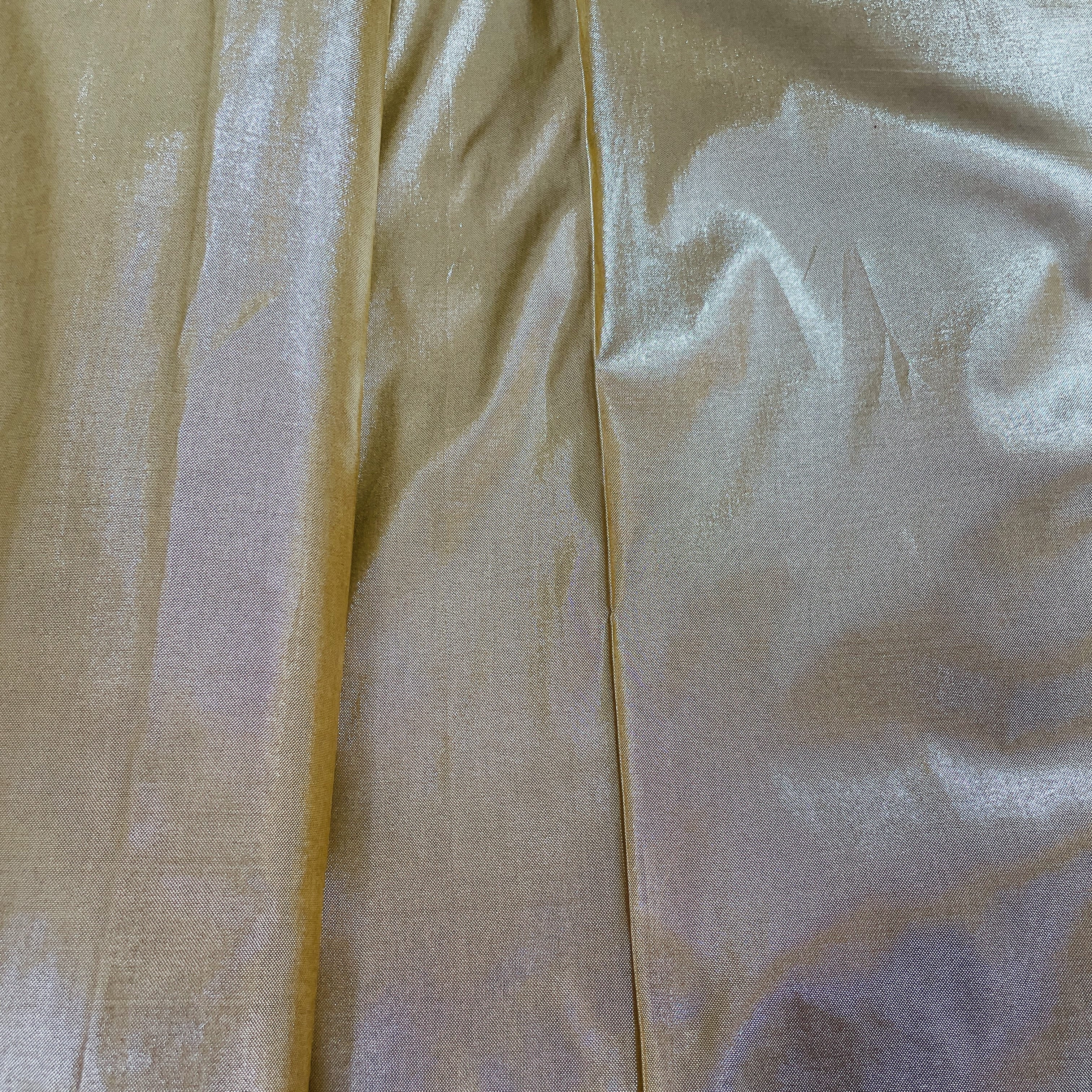 Light Copper Solid Shimmer Banarsi Satin Brocade Fabric - Image 3