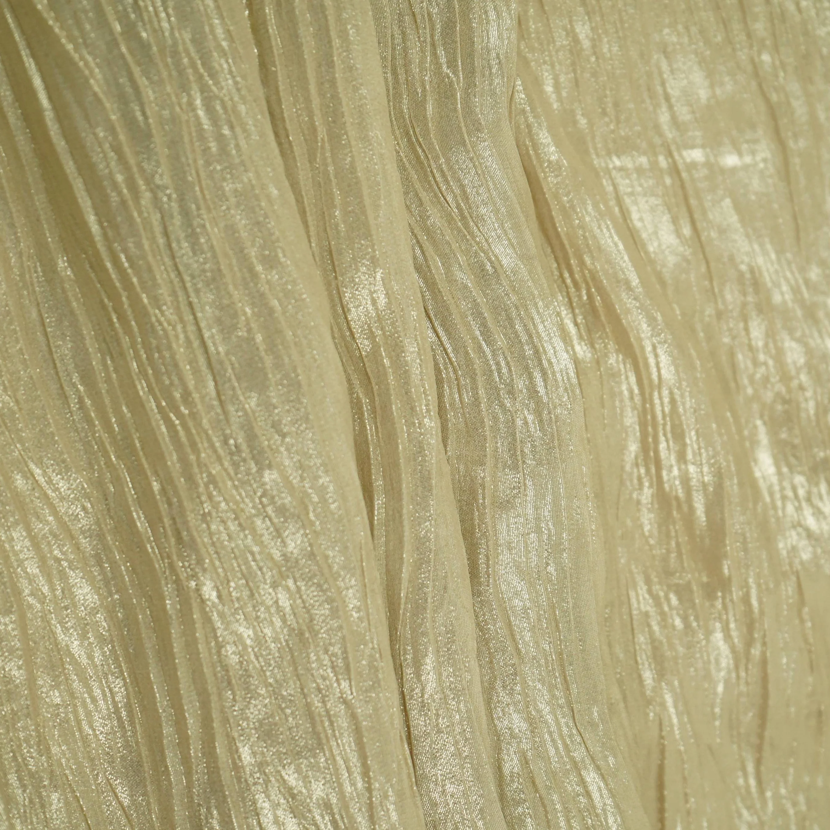 Light Gold With Plated Chiffon Foil Fabric LI-32170 - Image 5