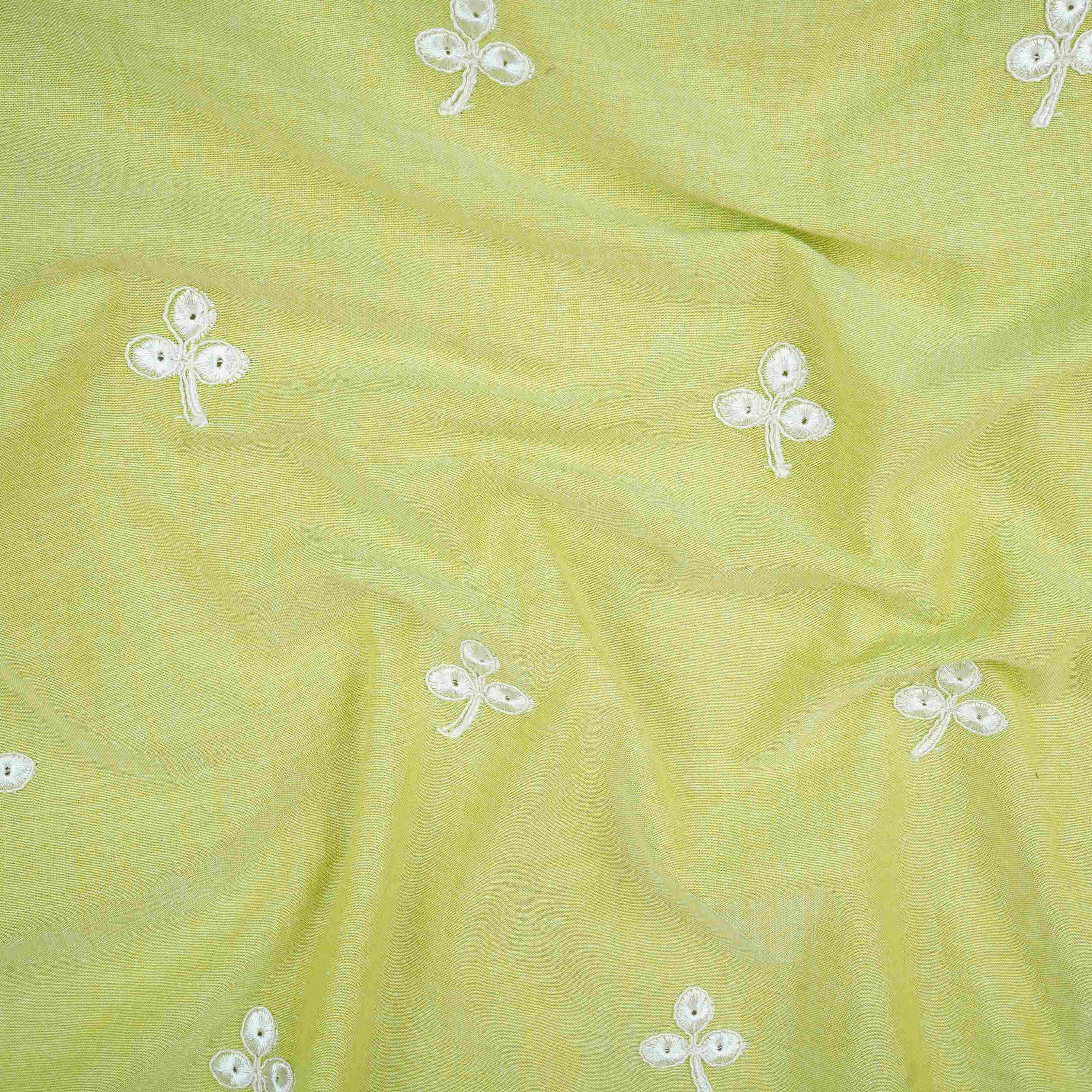 Light Green Floral Embroidery South Cotton Fabric ZA-30594 - Image 2