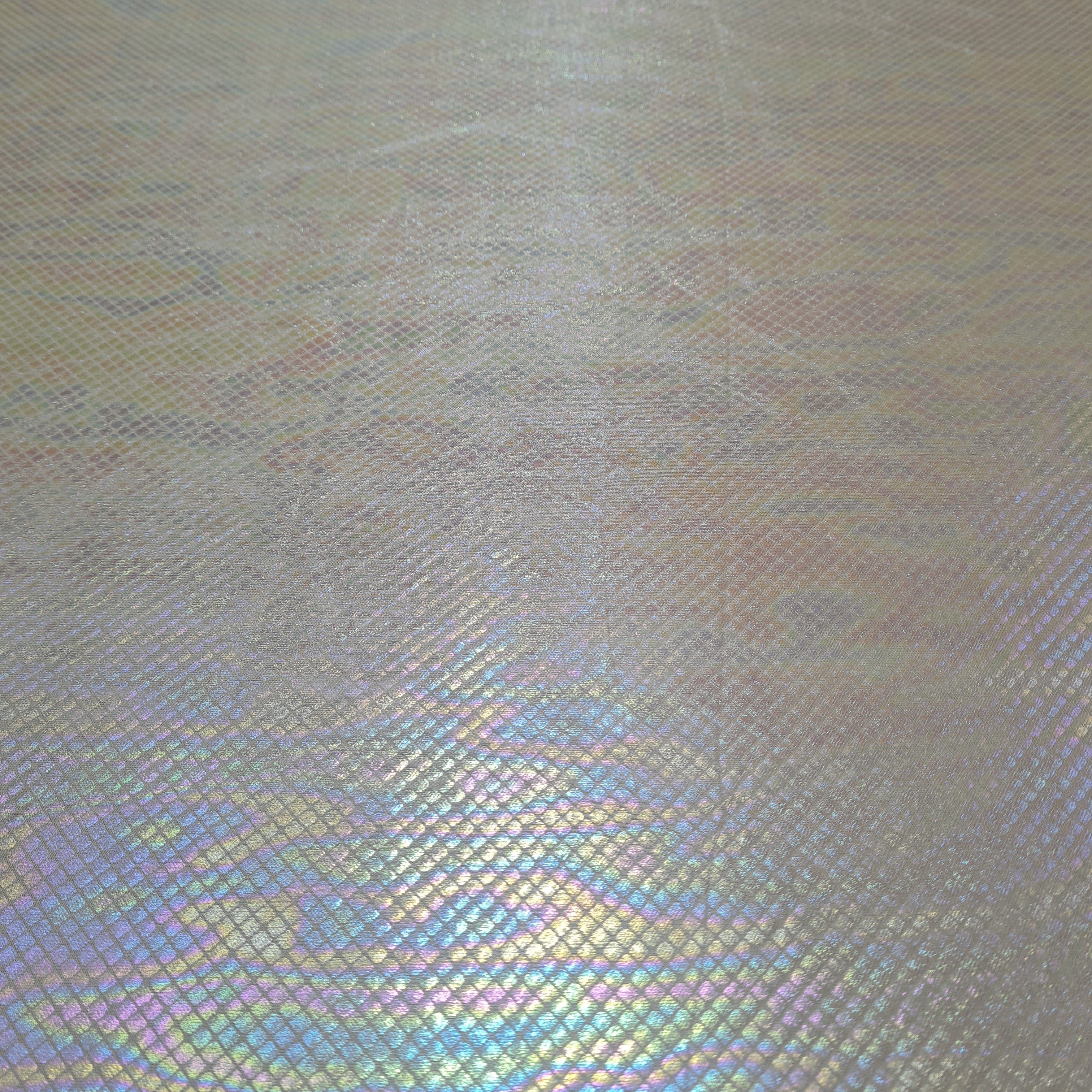 Light Green Geometerical 3D Rainbow With Lurex Knit Lycra Fabric - Image 2