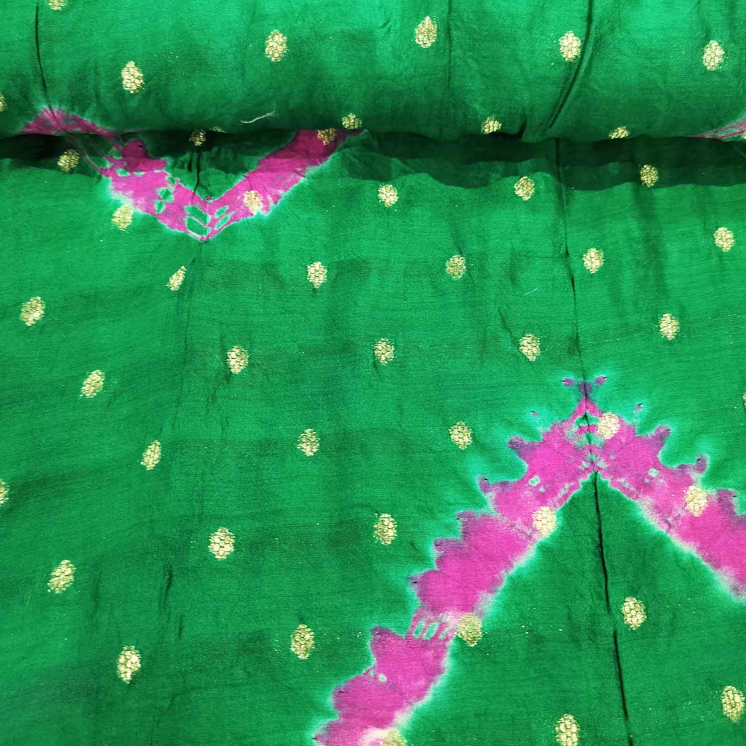 Light Green Pink Bandhani Silk Jacquard NH-16705 - Image 2