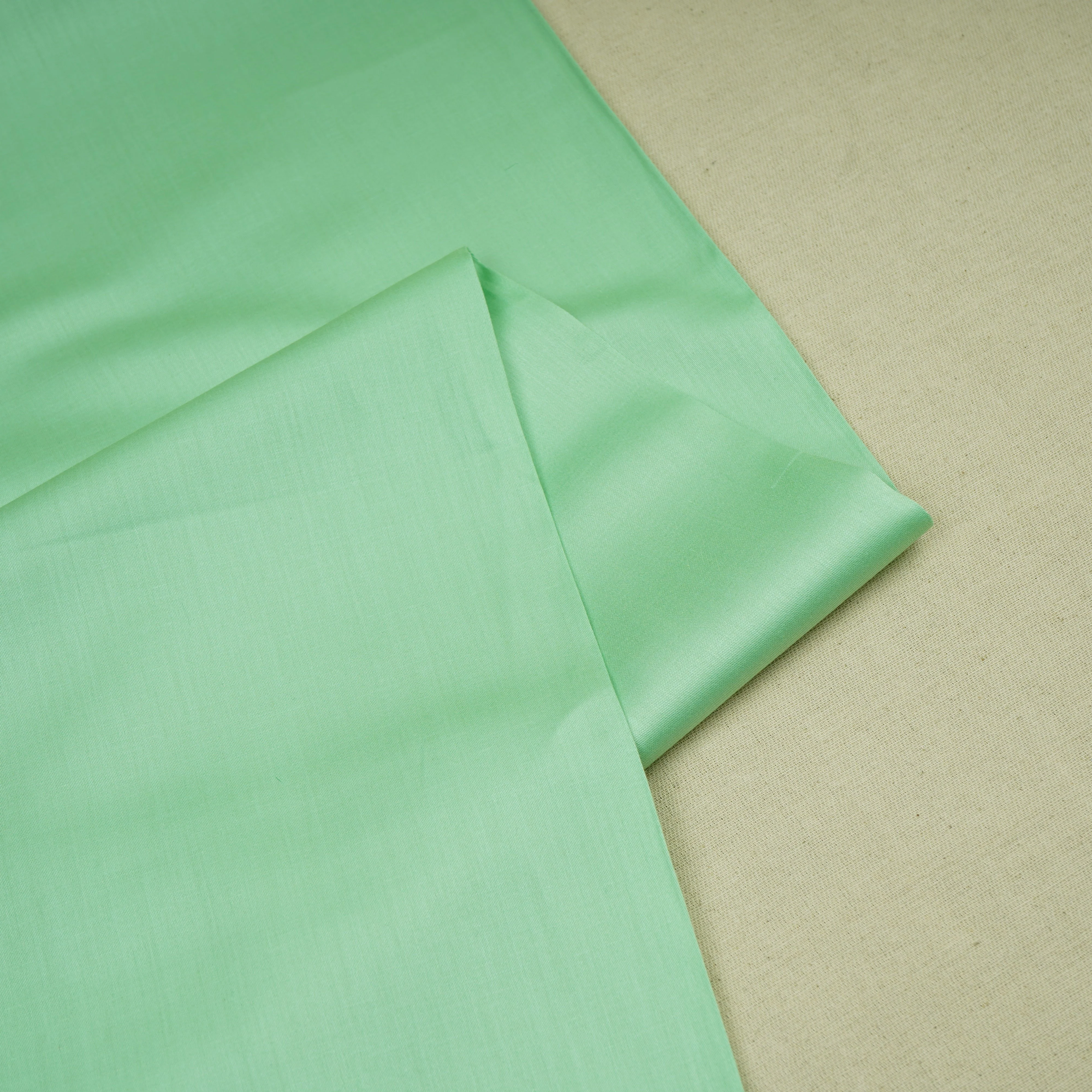 Light Green solid Cotton Satin Fabric 7402 - Image 2