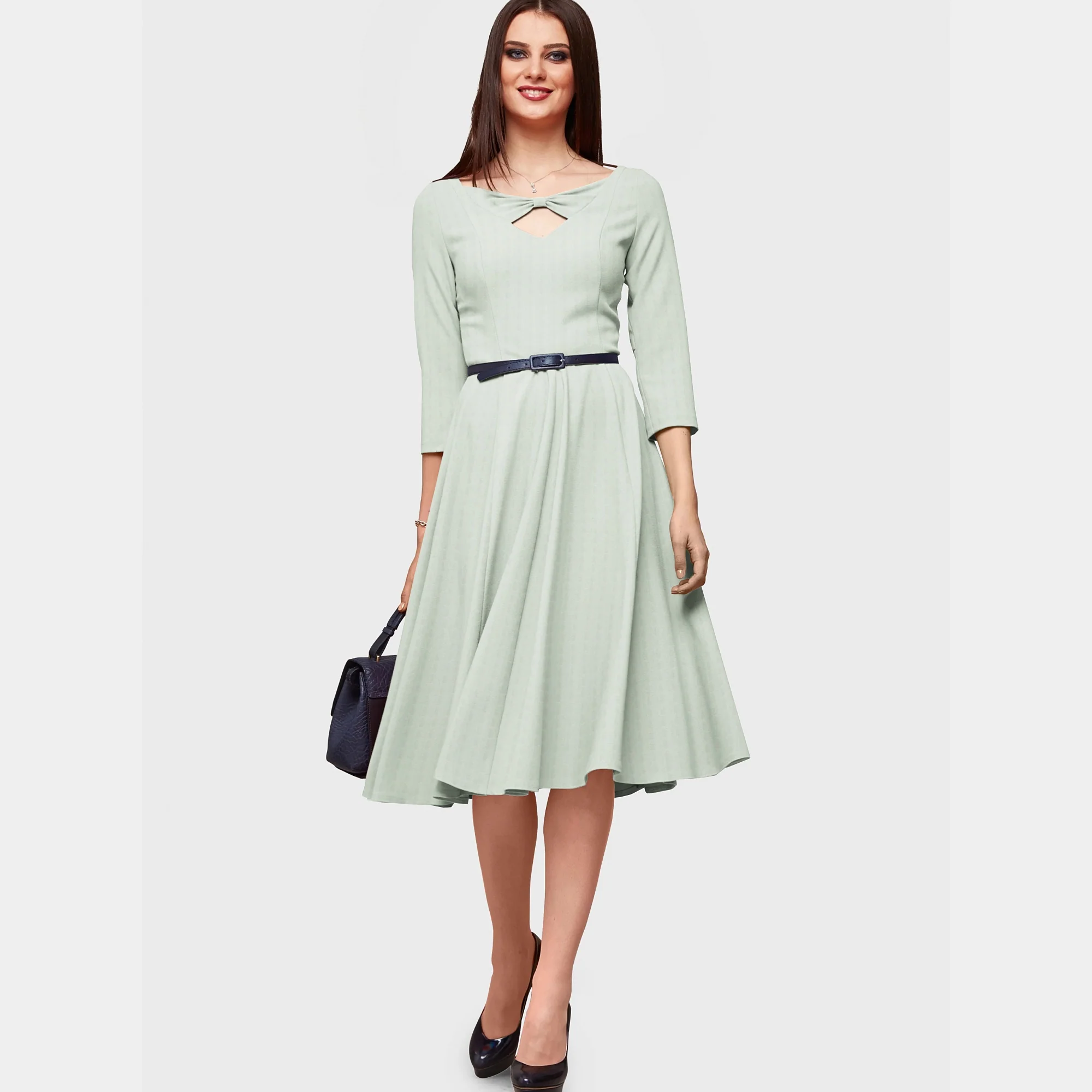Light Green Solid Georgette Fabric - Image 5
