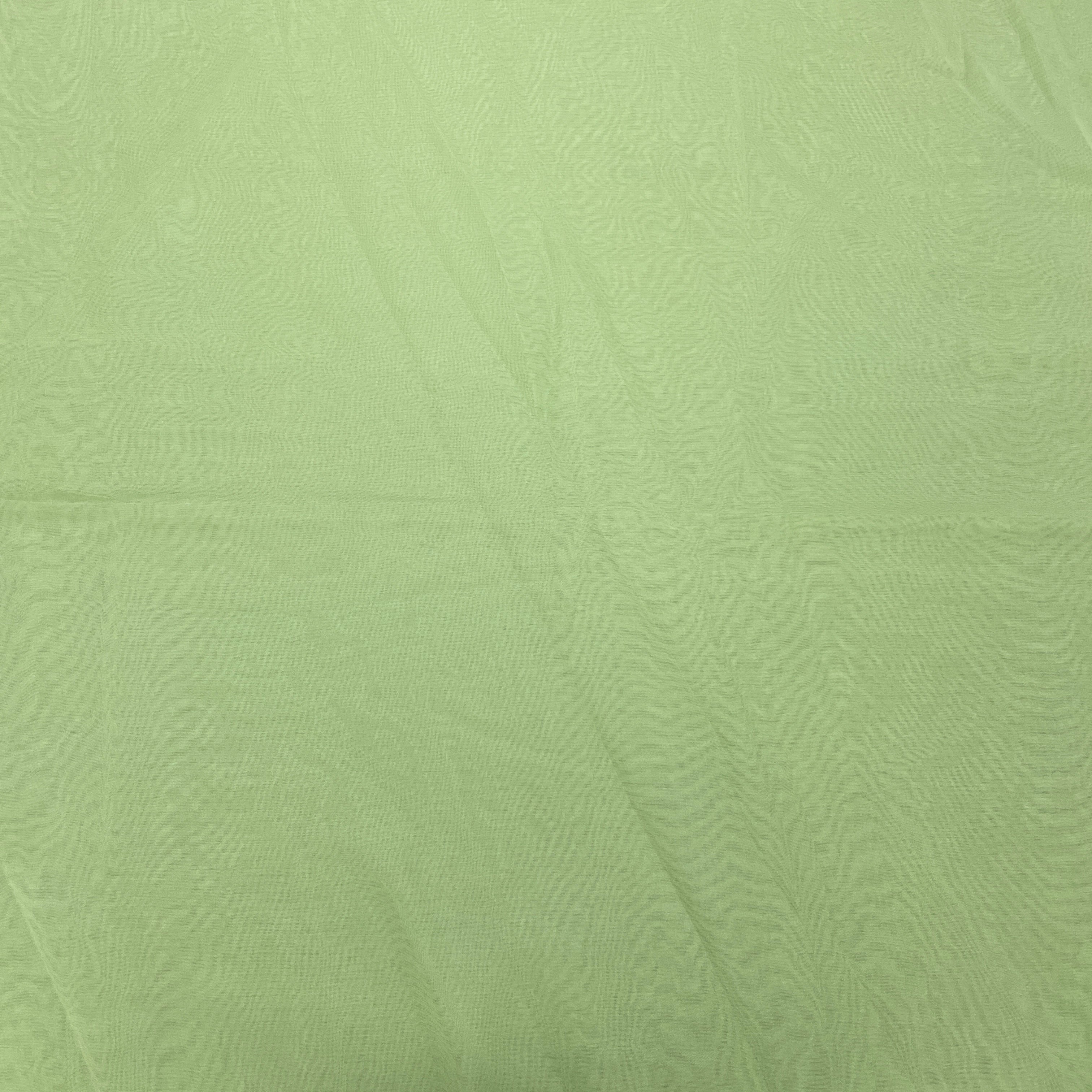 Light Green Solid Satin Organza Fabric - Image 2
