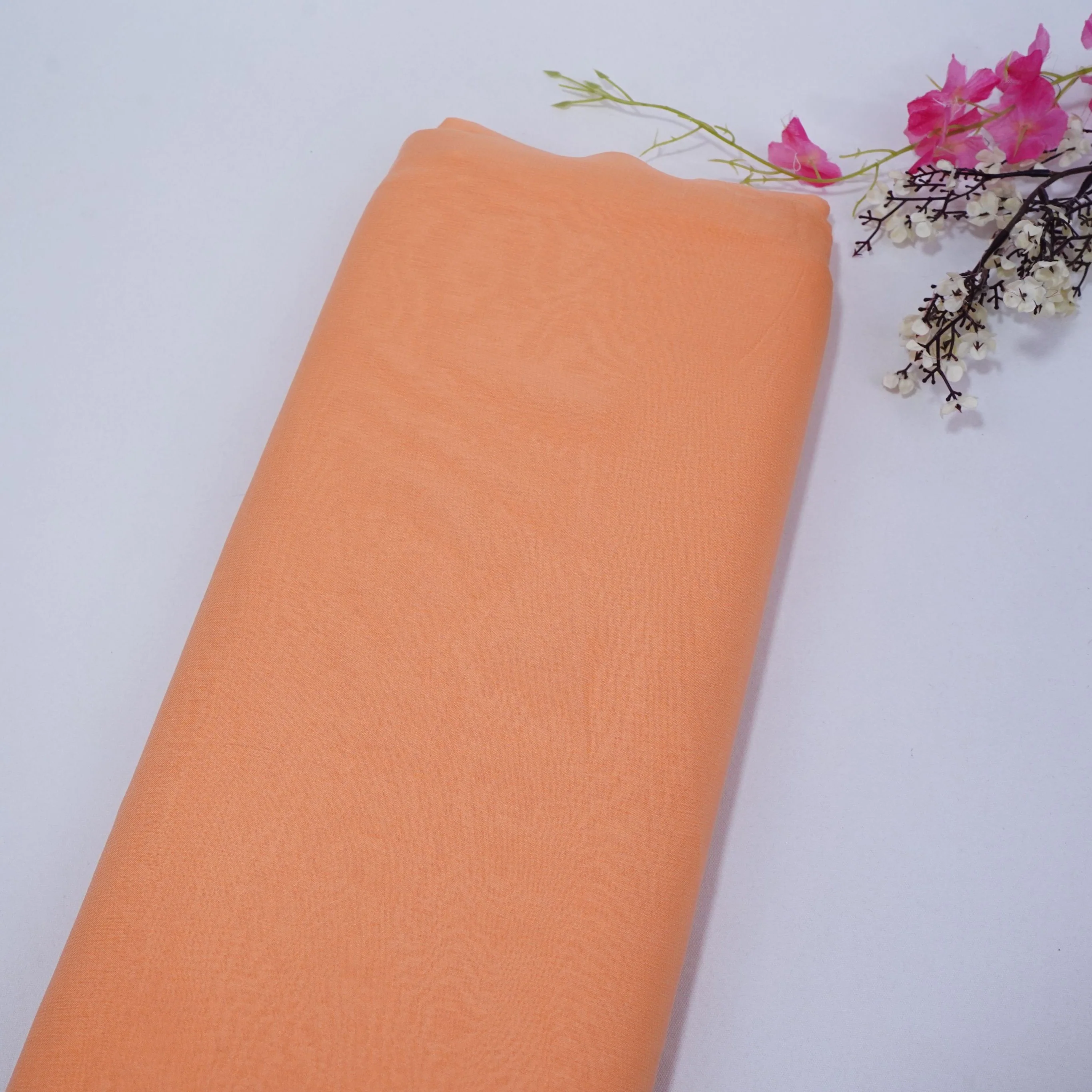 Light Orange Solid Royal Georgette Fabric MKR-06