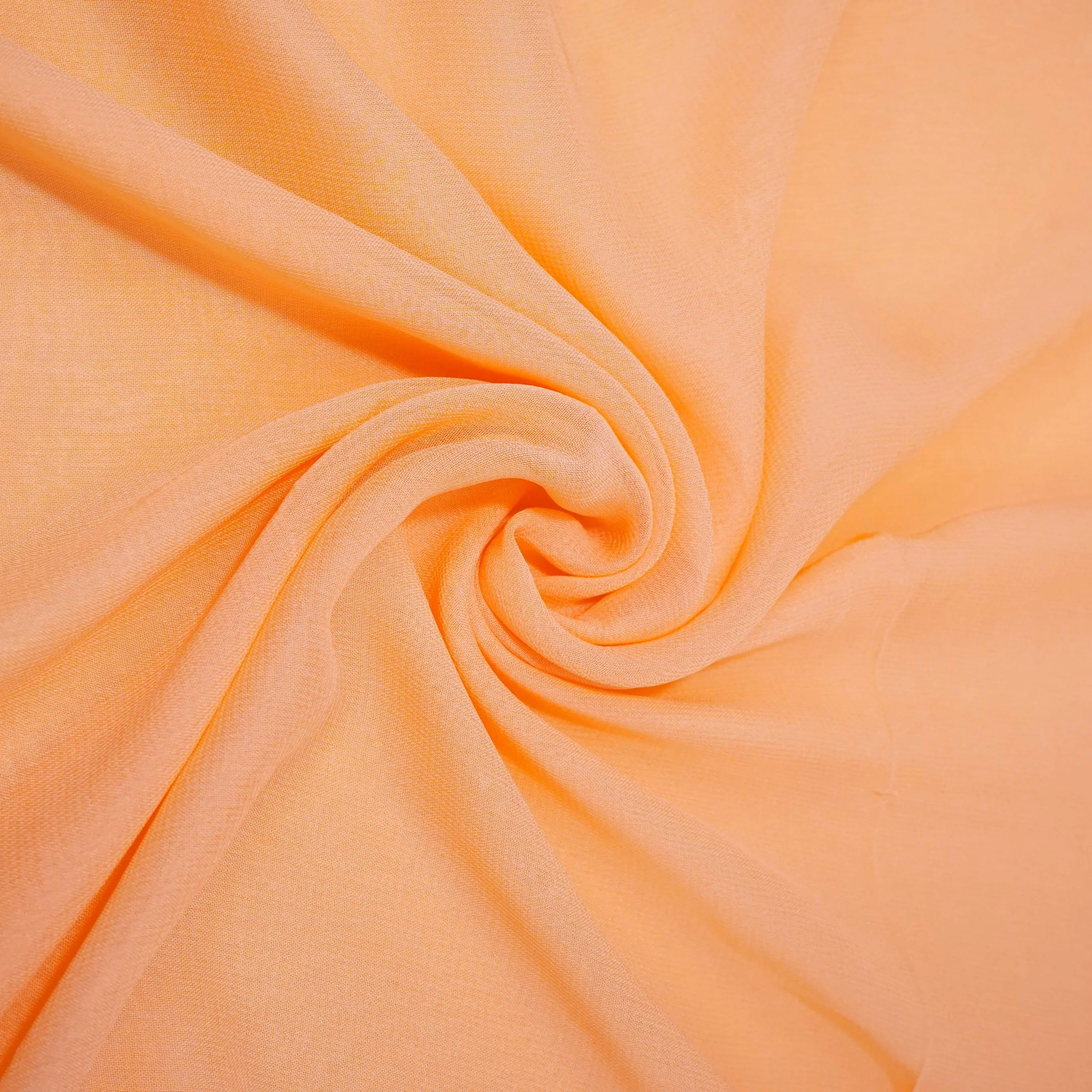 Light Orange Solid Royal Georgette Fabric MKR-06 - Image 3
