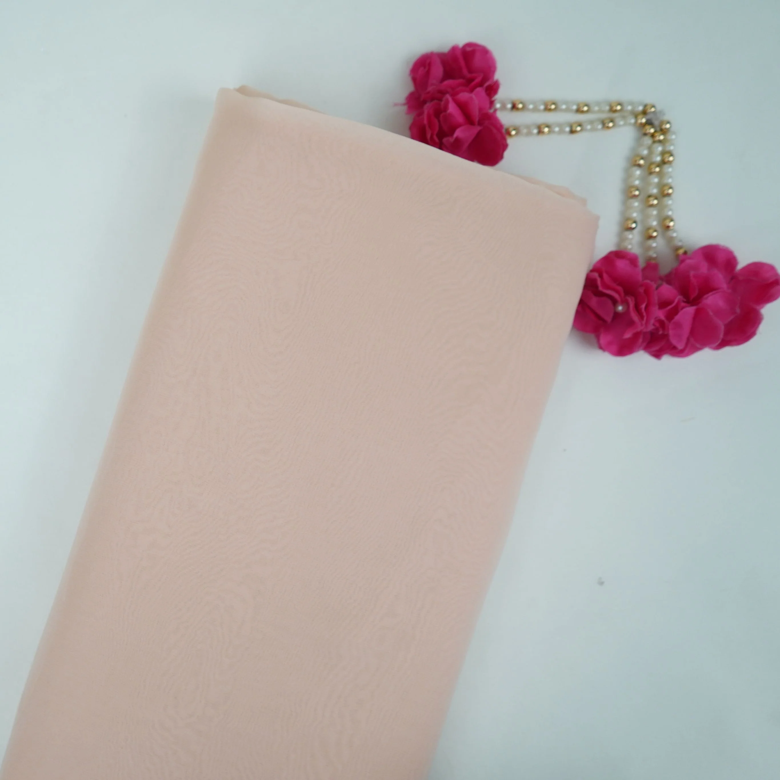 Light Peach Solid 60gm Georgette Fabric SSMG-22