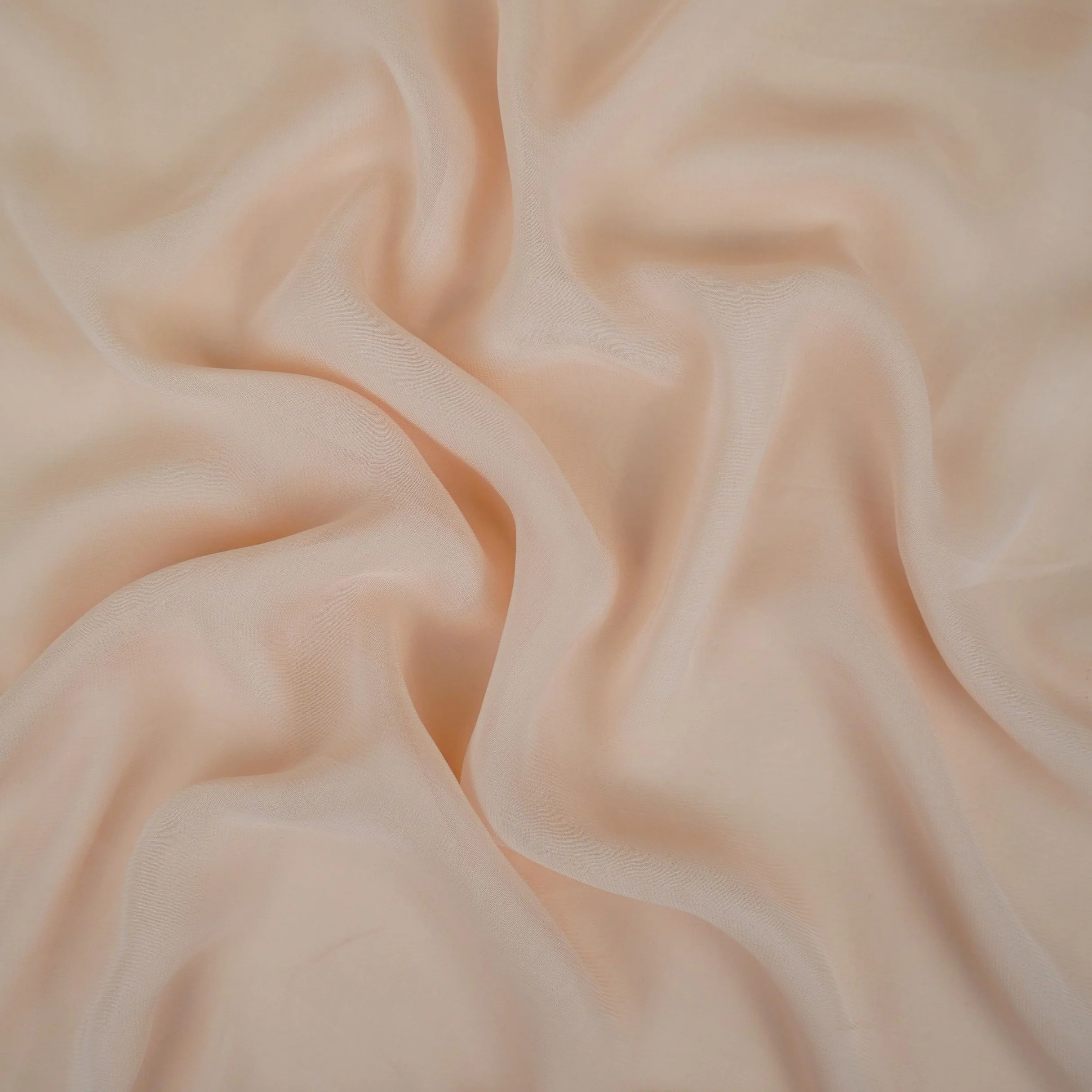 Light Peach Solid 60gm Georgette Fabric SSMG-22 - Image 2