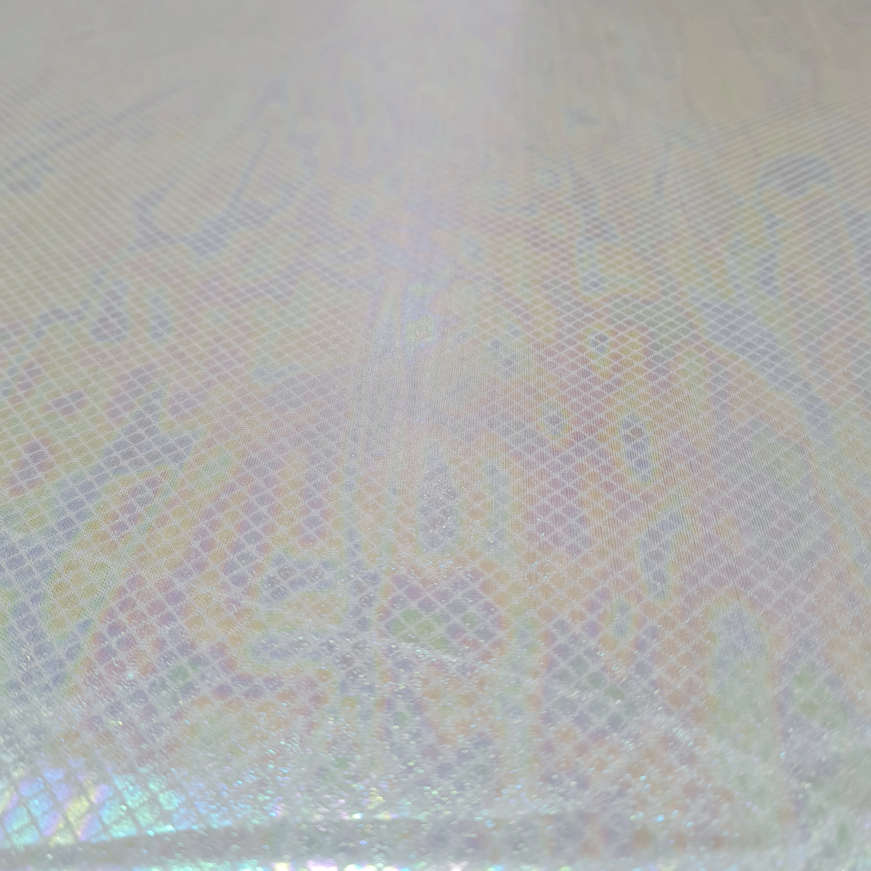 Light Pink Geometerical 3D Rainbow With Lurex Knit Lycra Fabric - Image 2