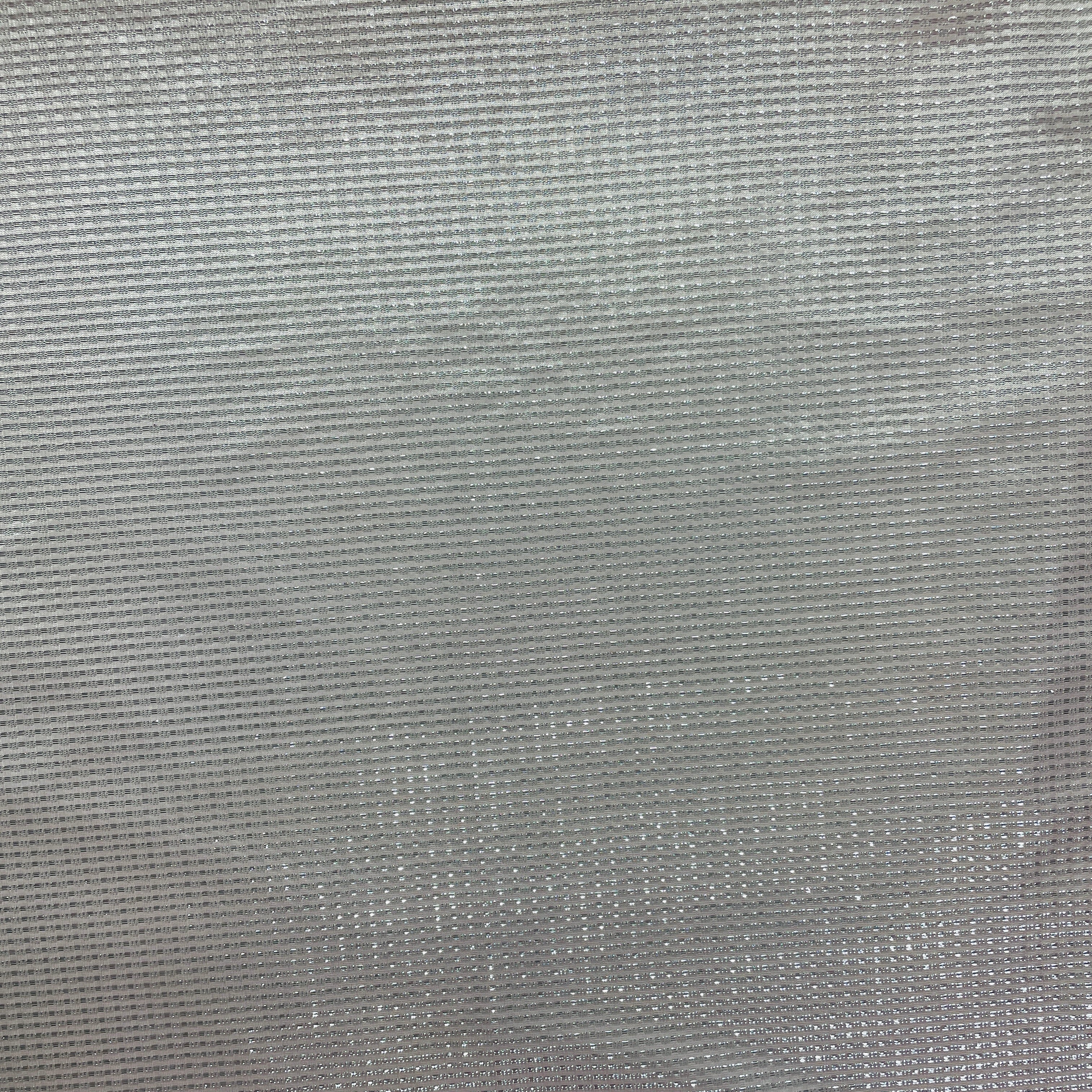 Light Pink with Silver stripes shimmer imported Knit Fabric - Image 2