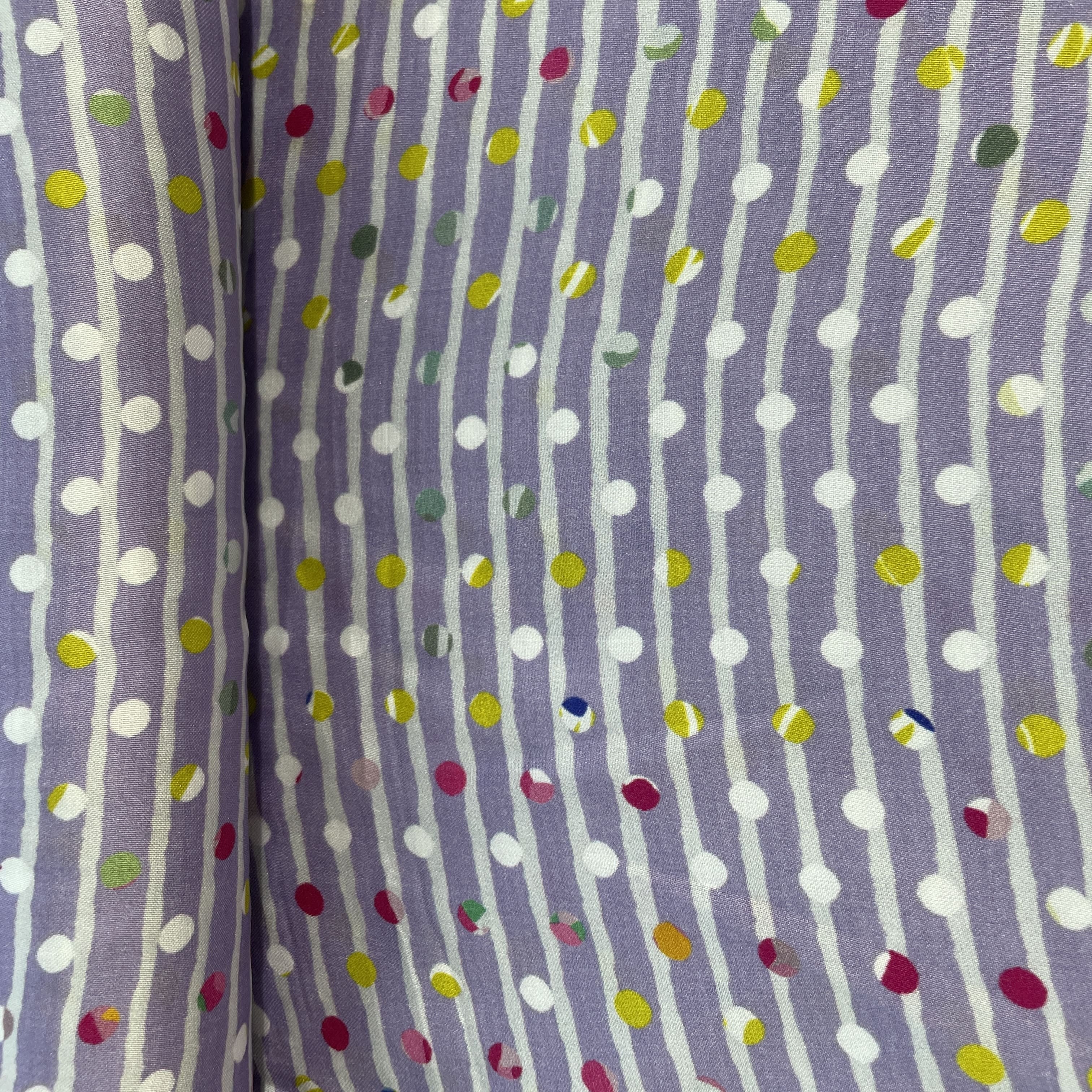 Lilac Stripes Print Modal Satin Fabric 19947 - Image 3