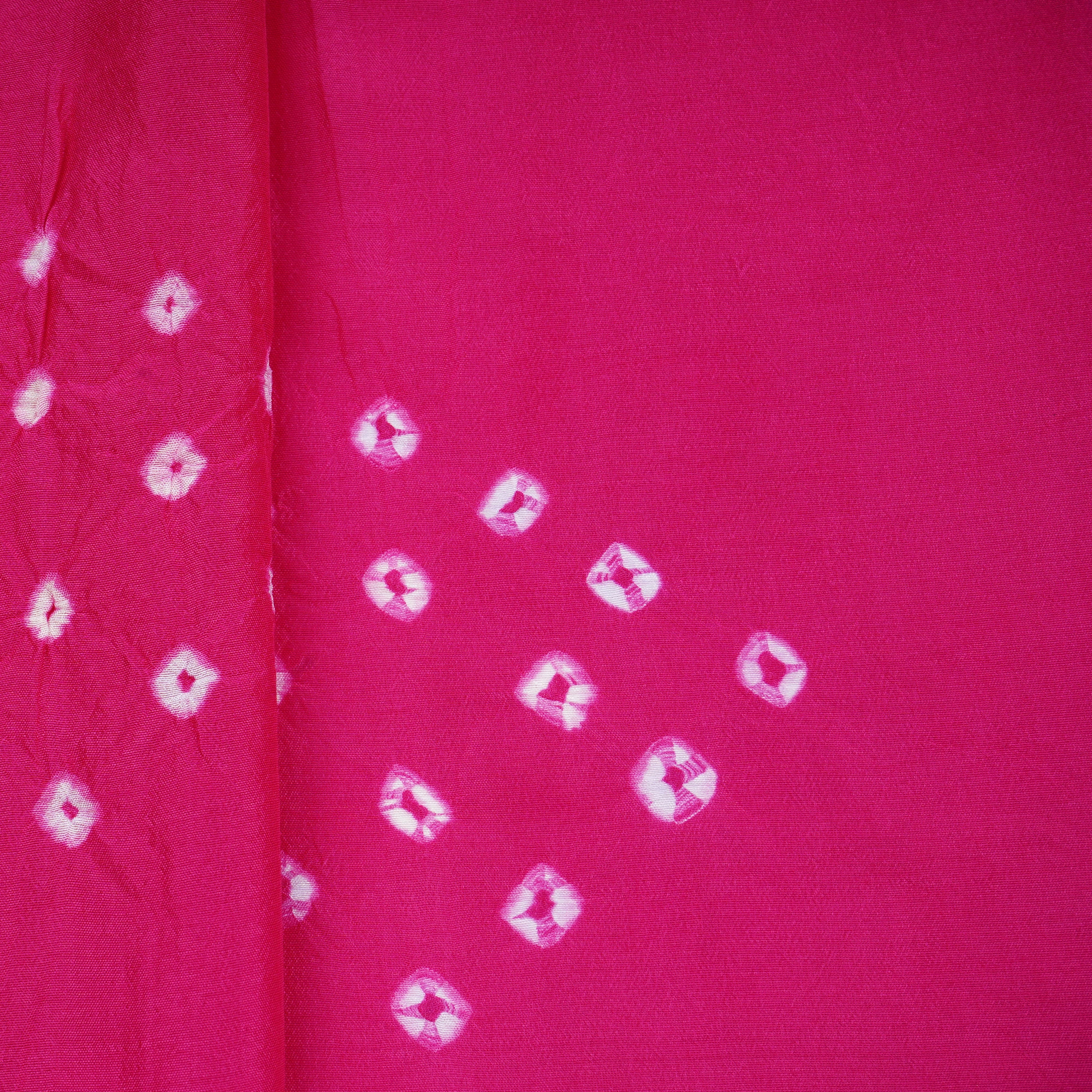 Magenta Bandhani Print Russian Silk Fabric 20941 - Image 2