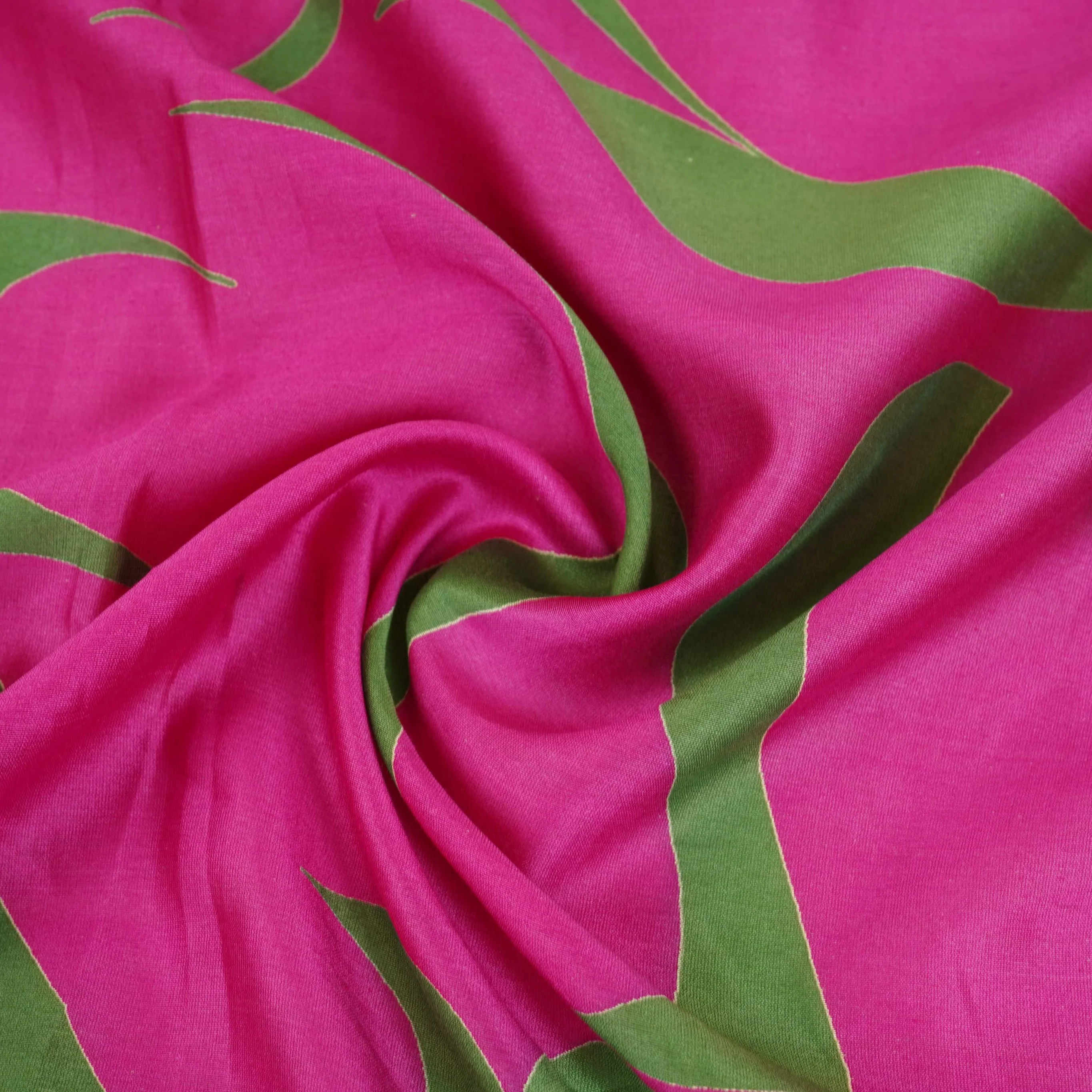 Magenta Pink Abstract Print Pure 70gm Chanderi Fabric SN-30544 - Image 4