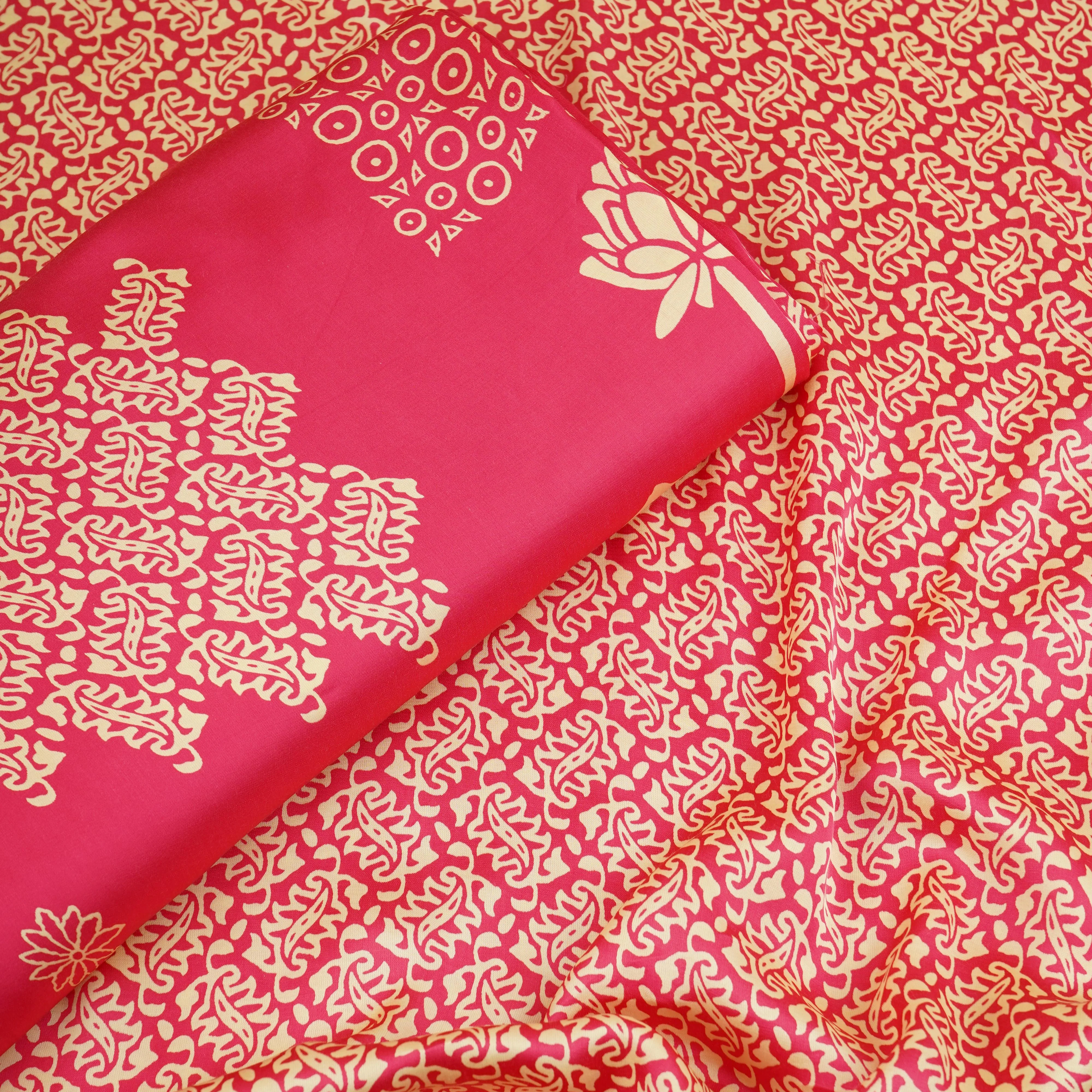 Magenta Pink Bagru Print Modal Satin SN-29497 - Image 5