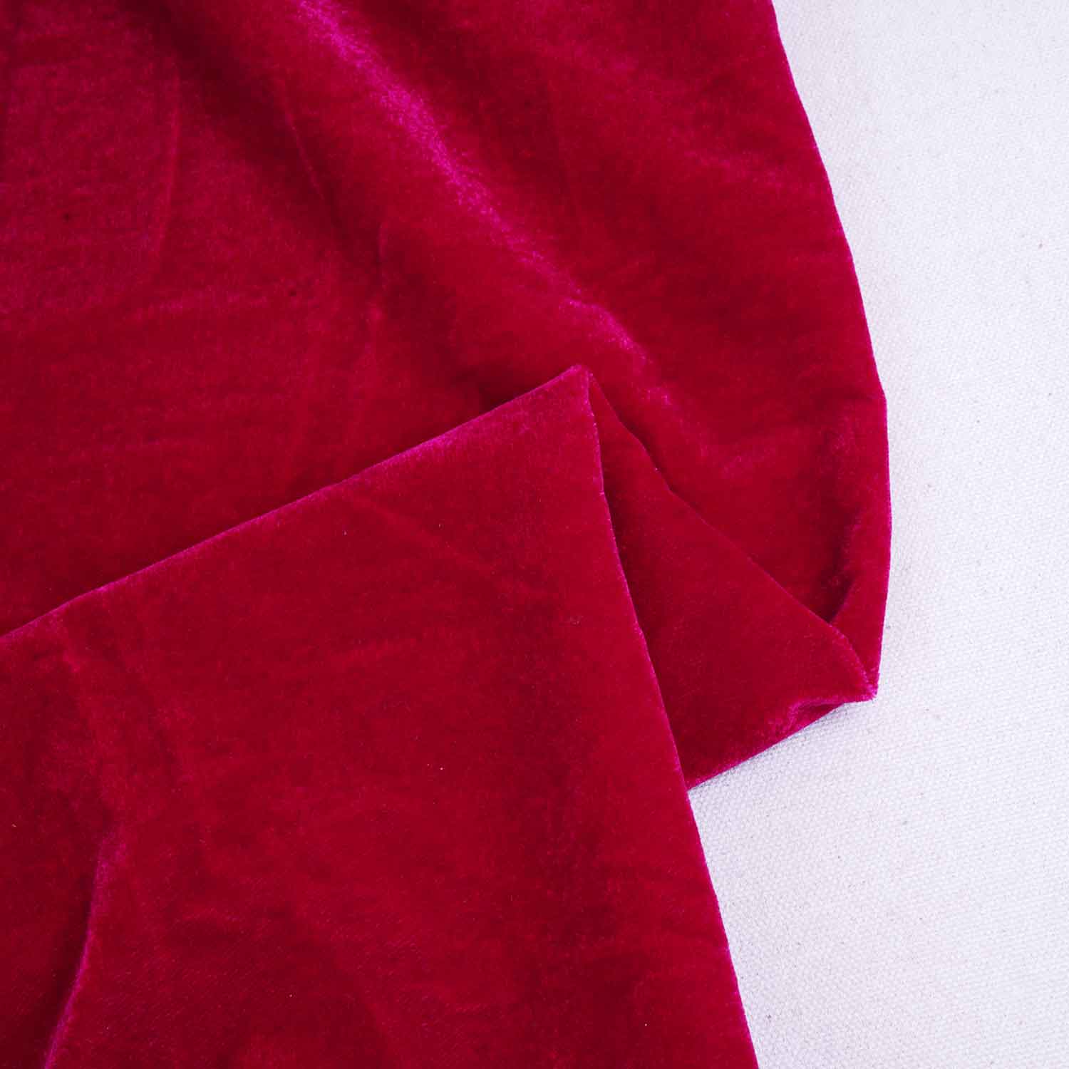 Magenta Pink Border Work Cutdana Micro Velvet 9000 Fabric SC-28297 - Image 2