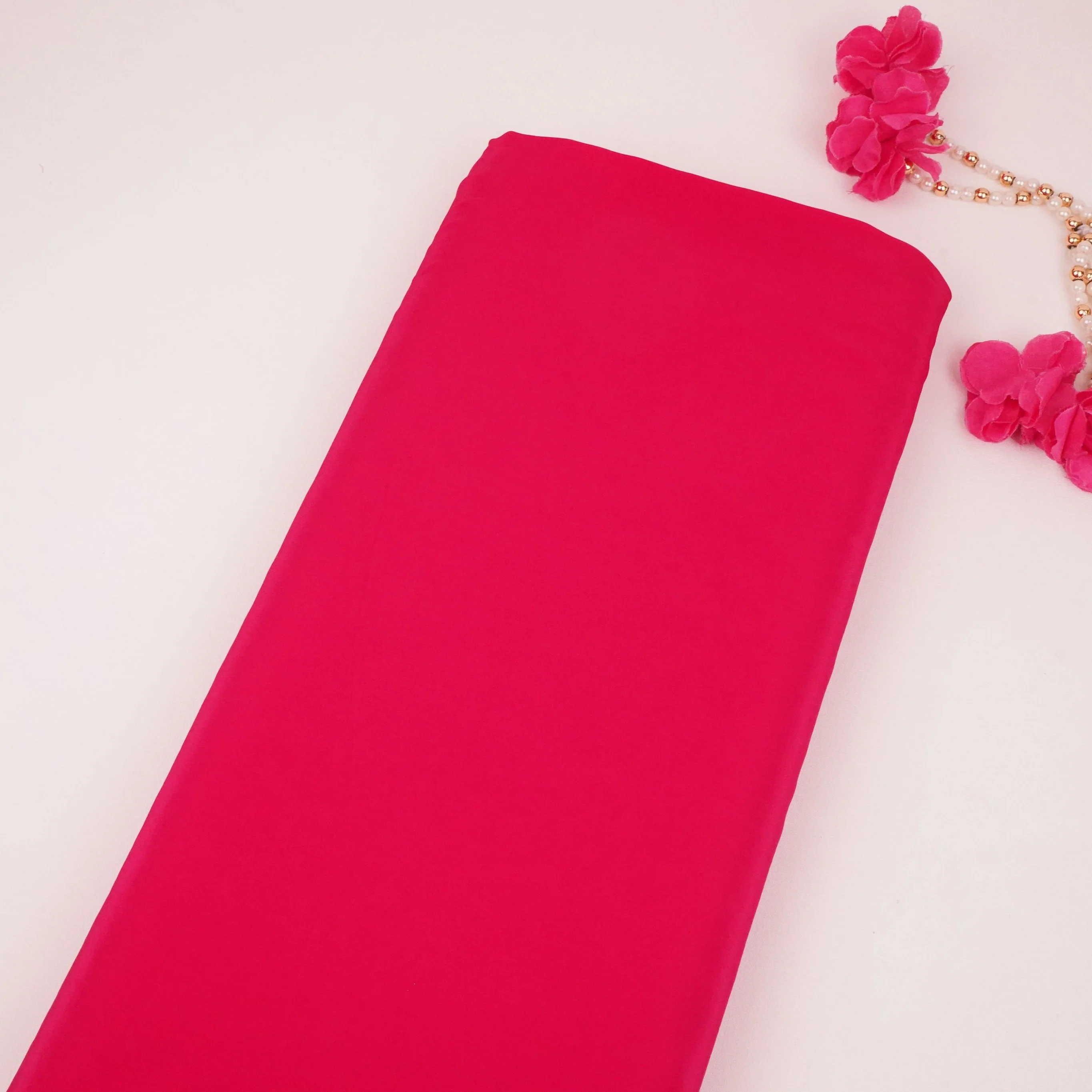 Magenta Pink Solid Natural Crepe Fabric BSN-05