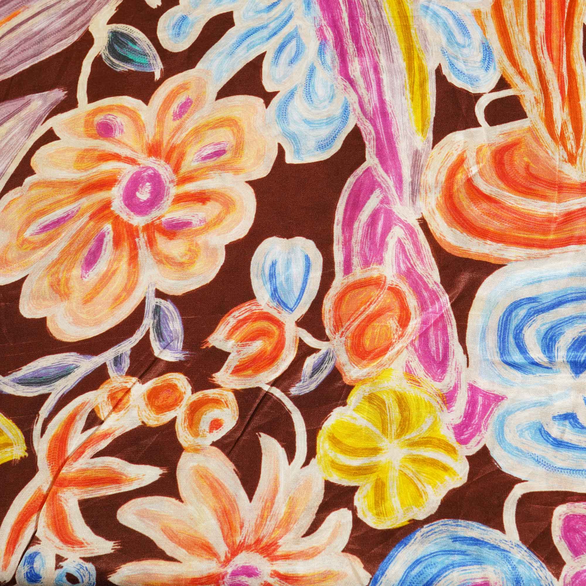 Maroon Handmade Print Gaji Silk GT-17526 - Image 4