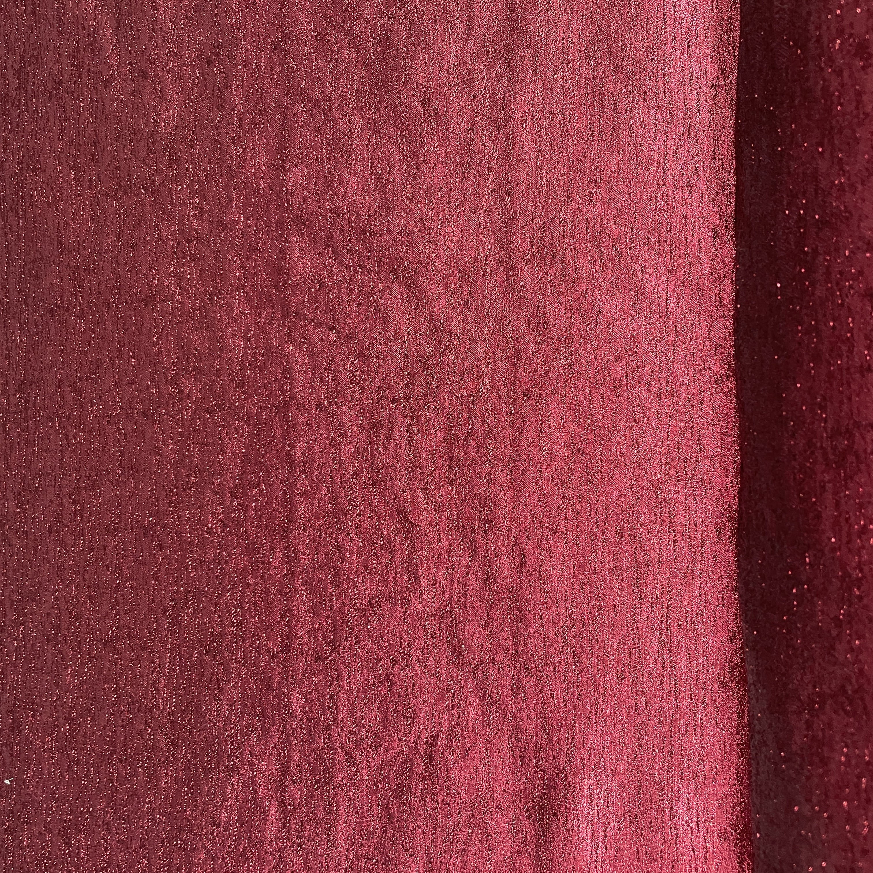 Maroon Solid Shimmer Brocade Jacquard Fabric - Image 4