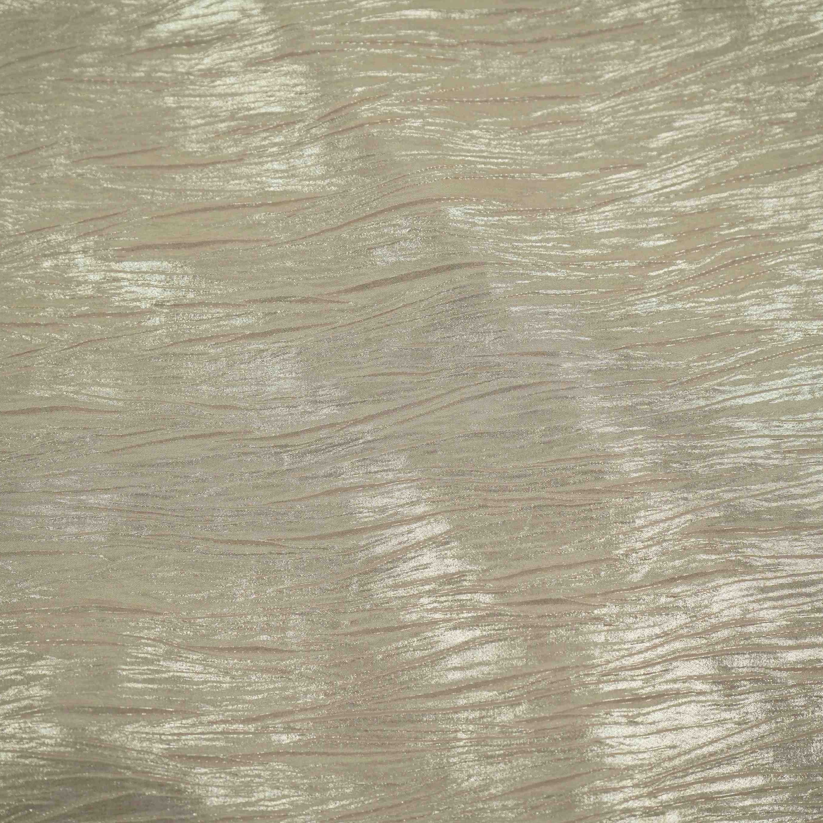 Metalic Gold With Plated Chiffon Foil Fabric LI-32166 - Image 2