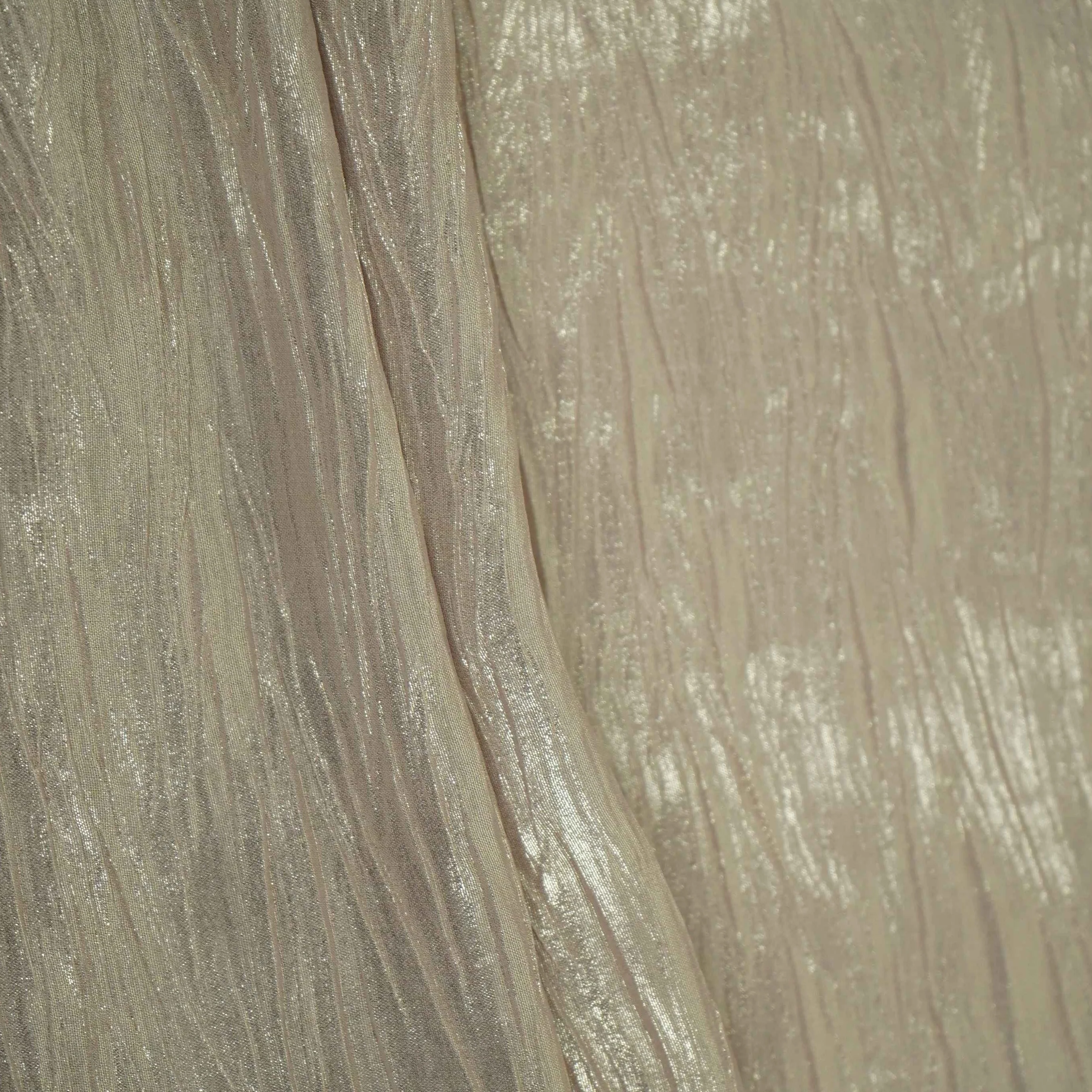 Metalic Gold With Plated Chiffon Foil Fabric LI-32166 - Image 5