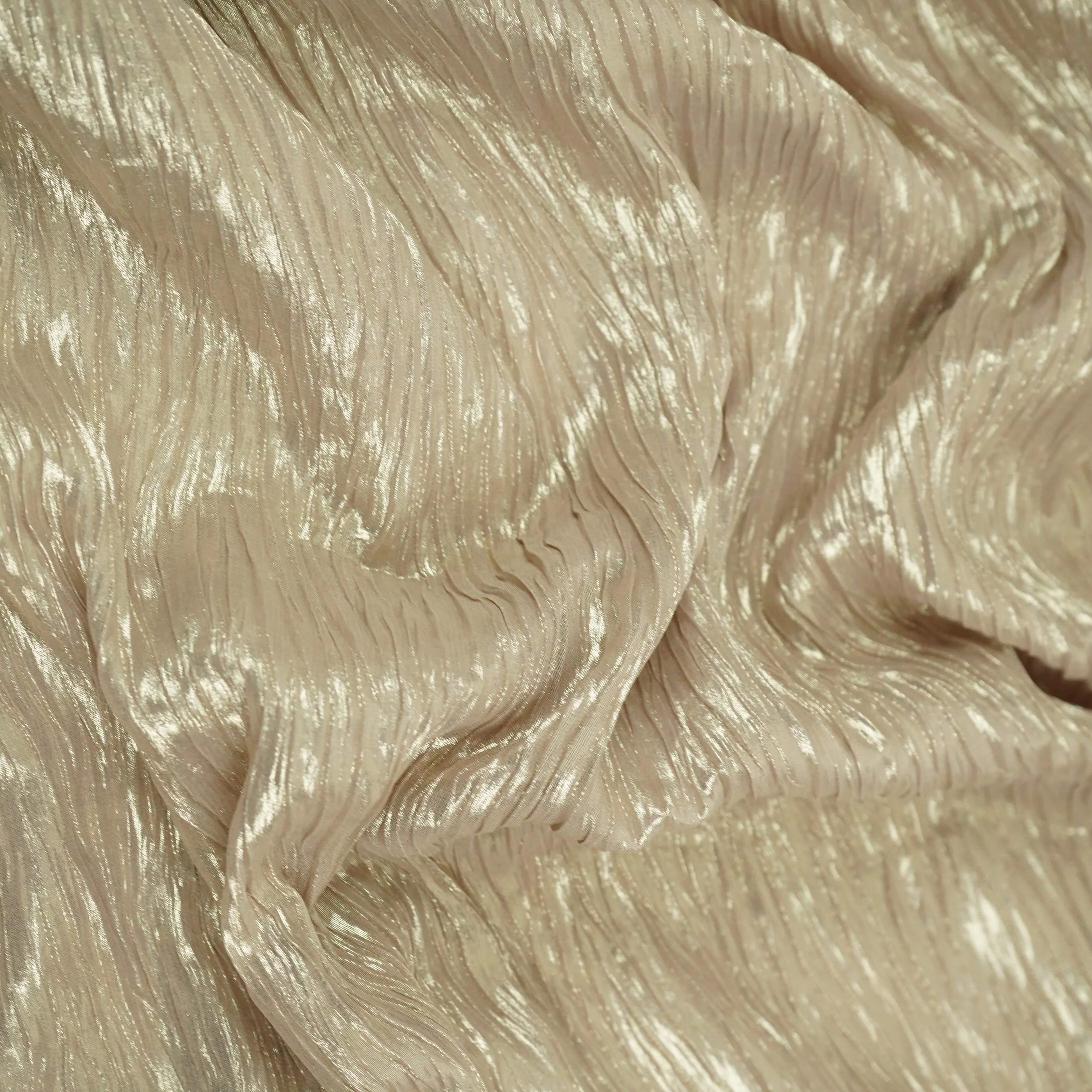 Metalic Gold With Plated Chiffon Foil Fabric LI-32167 - Image 3