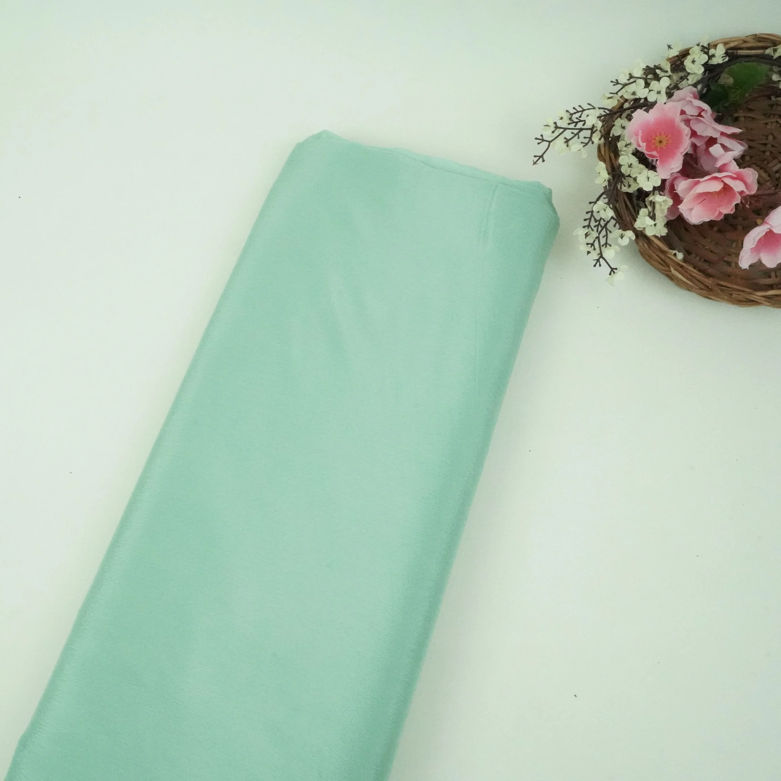 Mint Green Solid Chinon Fabric NFC-13