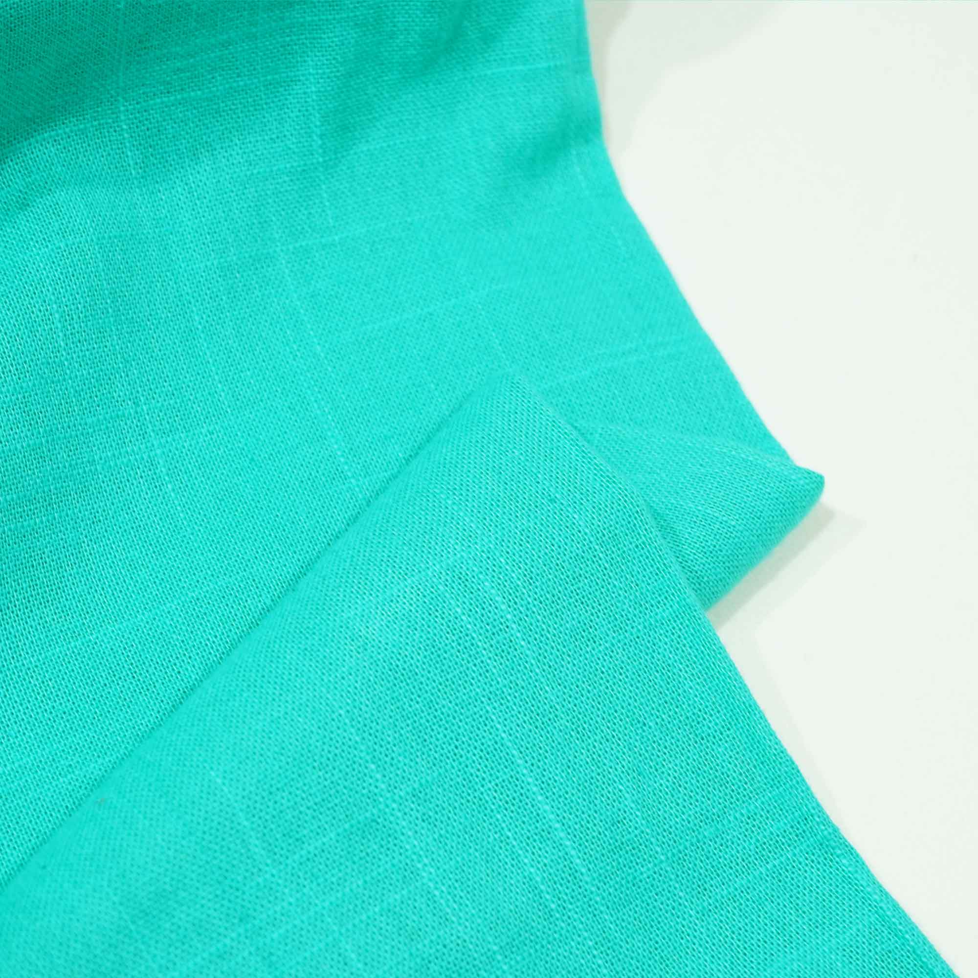 Mint Green Solid Fabric Cotton Linen Slub 1501 SG-17831 - Image 2