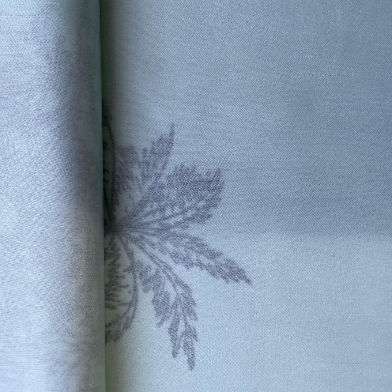 Moss Green Tropical Print Georgertte Satin Fabric 11859 - Image 3