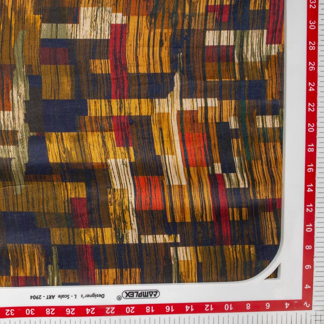 Multi Color Abstract Print Pure Silk Fabric TU 1299 - Image 3