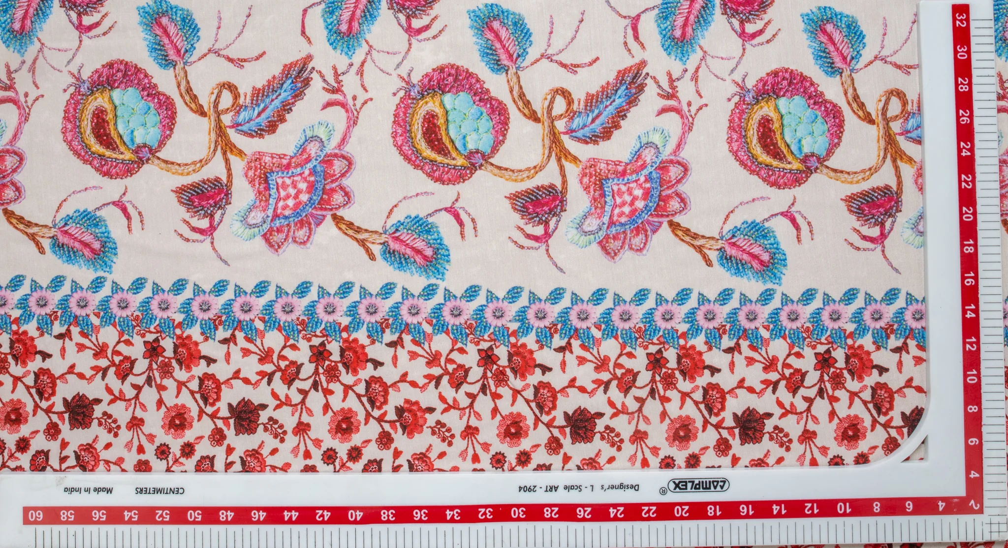 Multi Color Floral Print Viscose Voile Fabric - Image 3