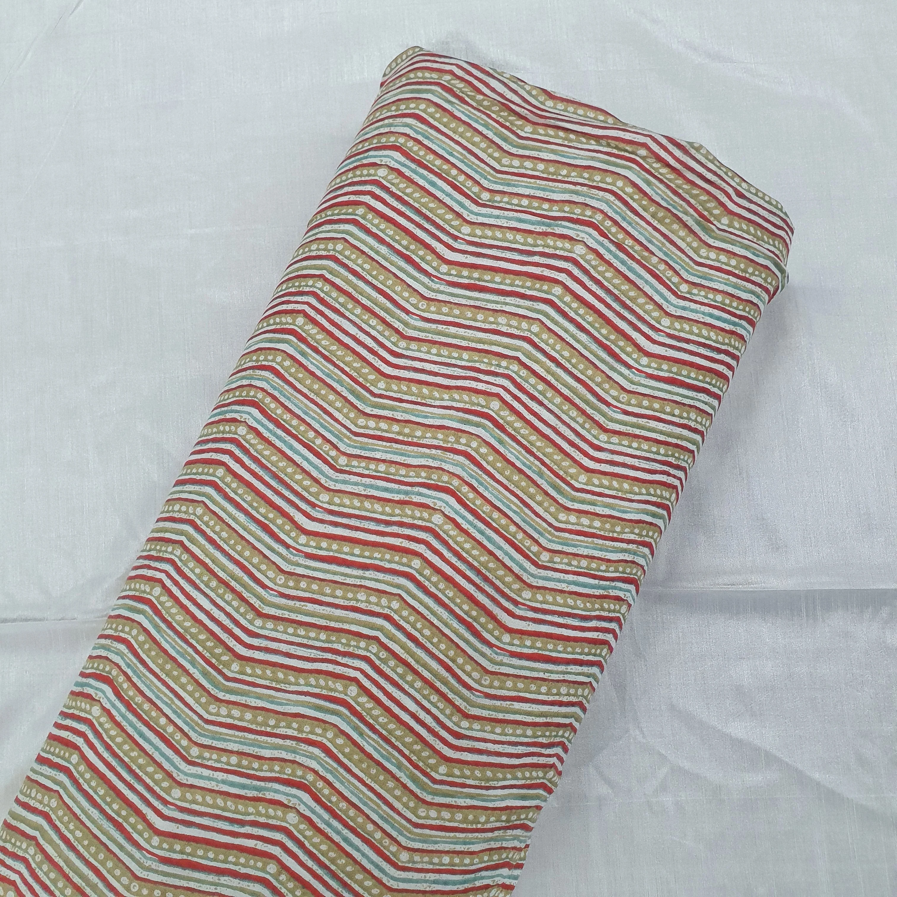 Multicolor Chevron Print Cotton Fabric TU 5267 - Image 4