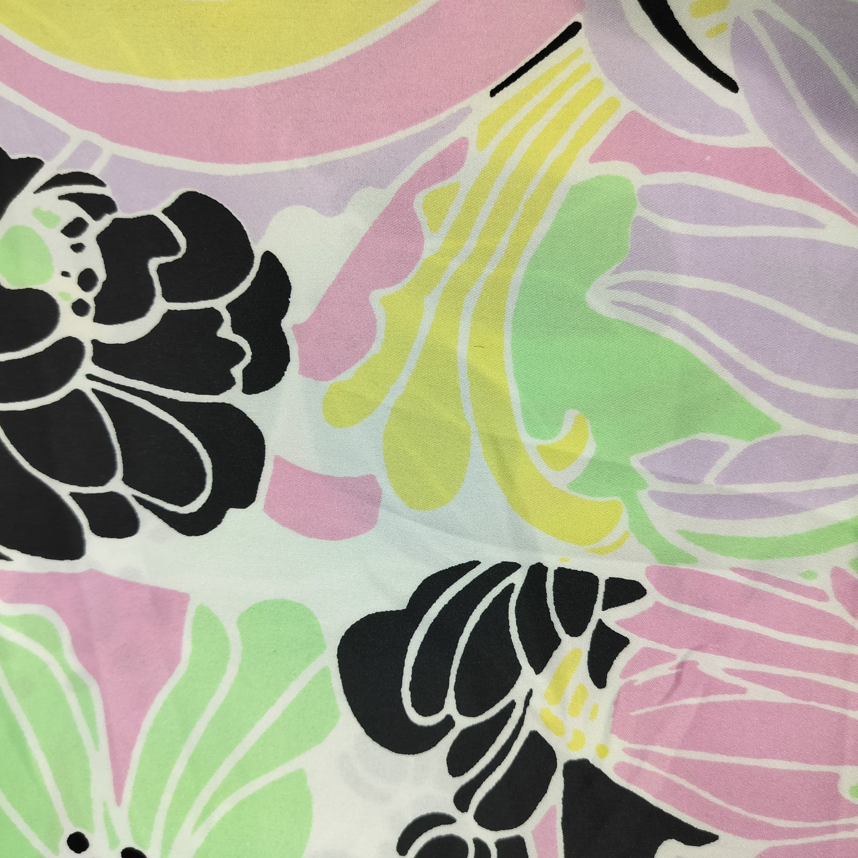 Multicolor Floral Print Poly Satin Fabric 5184 - Image 2