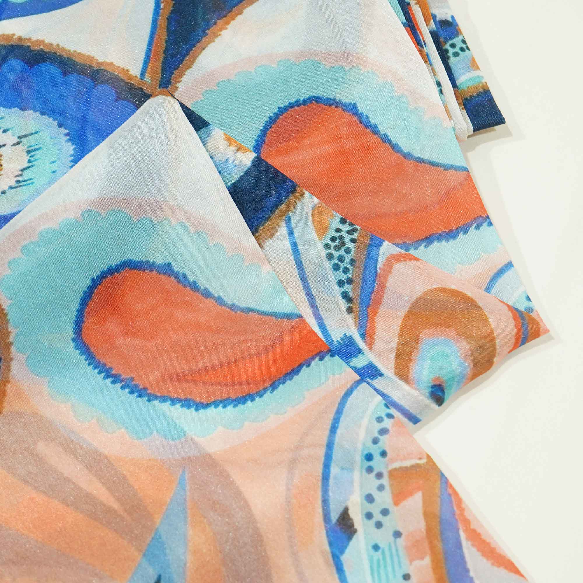Multicolor Paisley Print Organza GF-9750 - Image 2