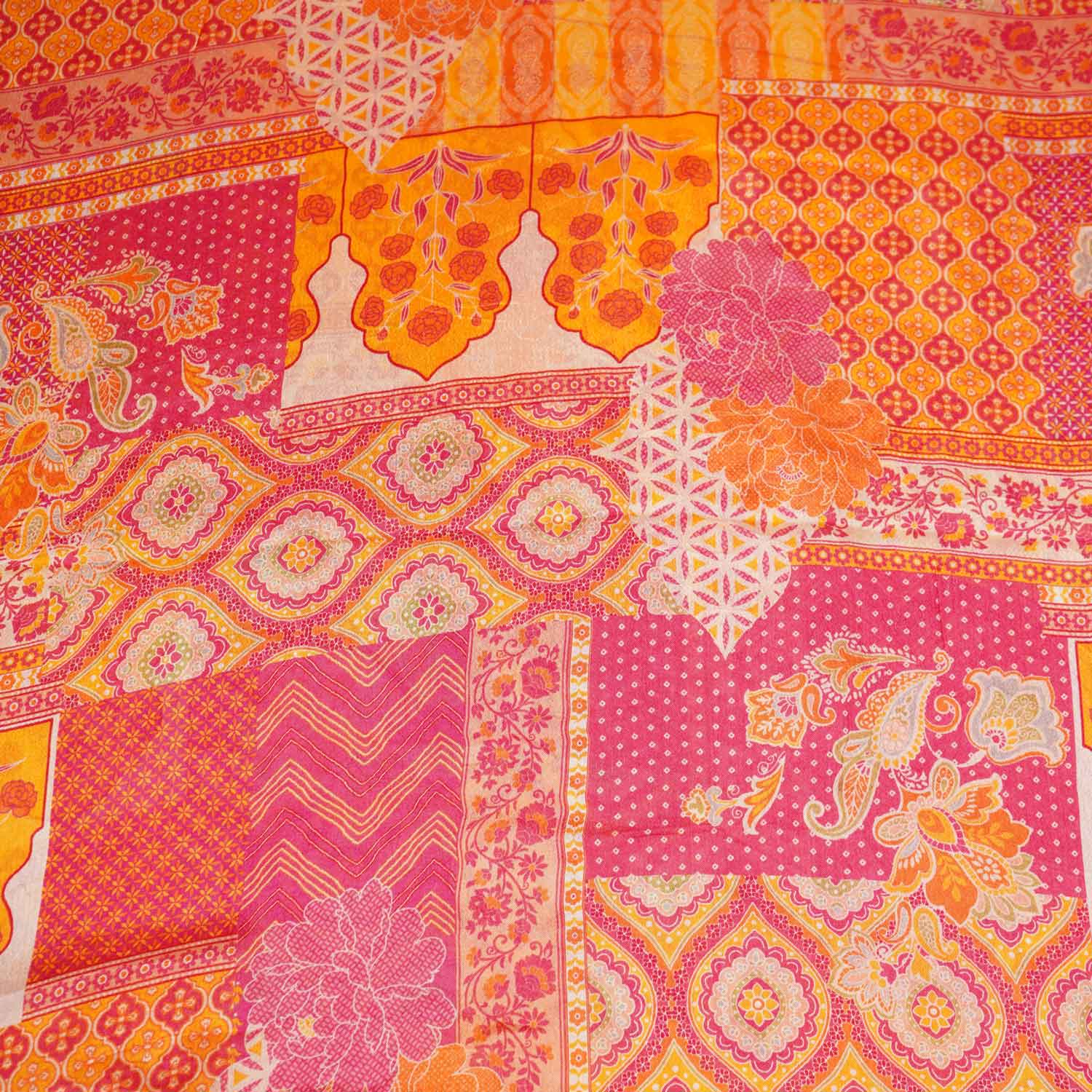 Multicolour Traditional Print Chinon Fabric NF-27574 - Image 4