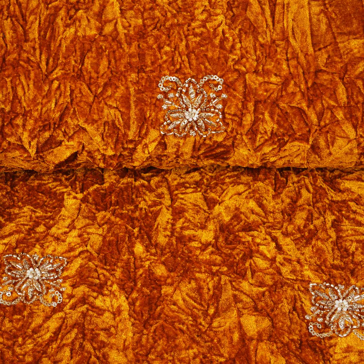 Mustard Floral Cutdana Crushed Velvet 9000 SC-27992 - Image 3