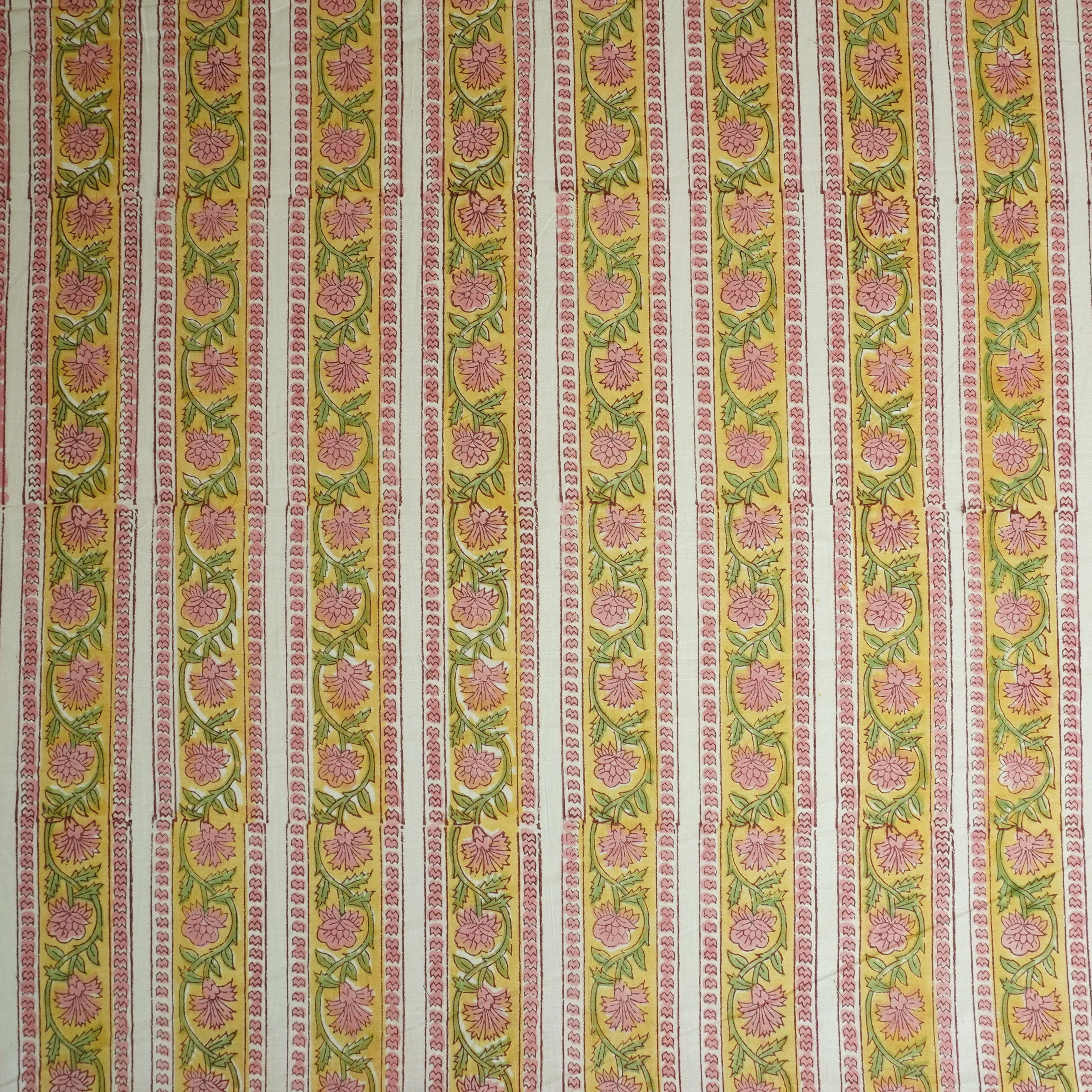 Mustard Handblock Print Cotton Fabric DH-29435 - Image 2