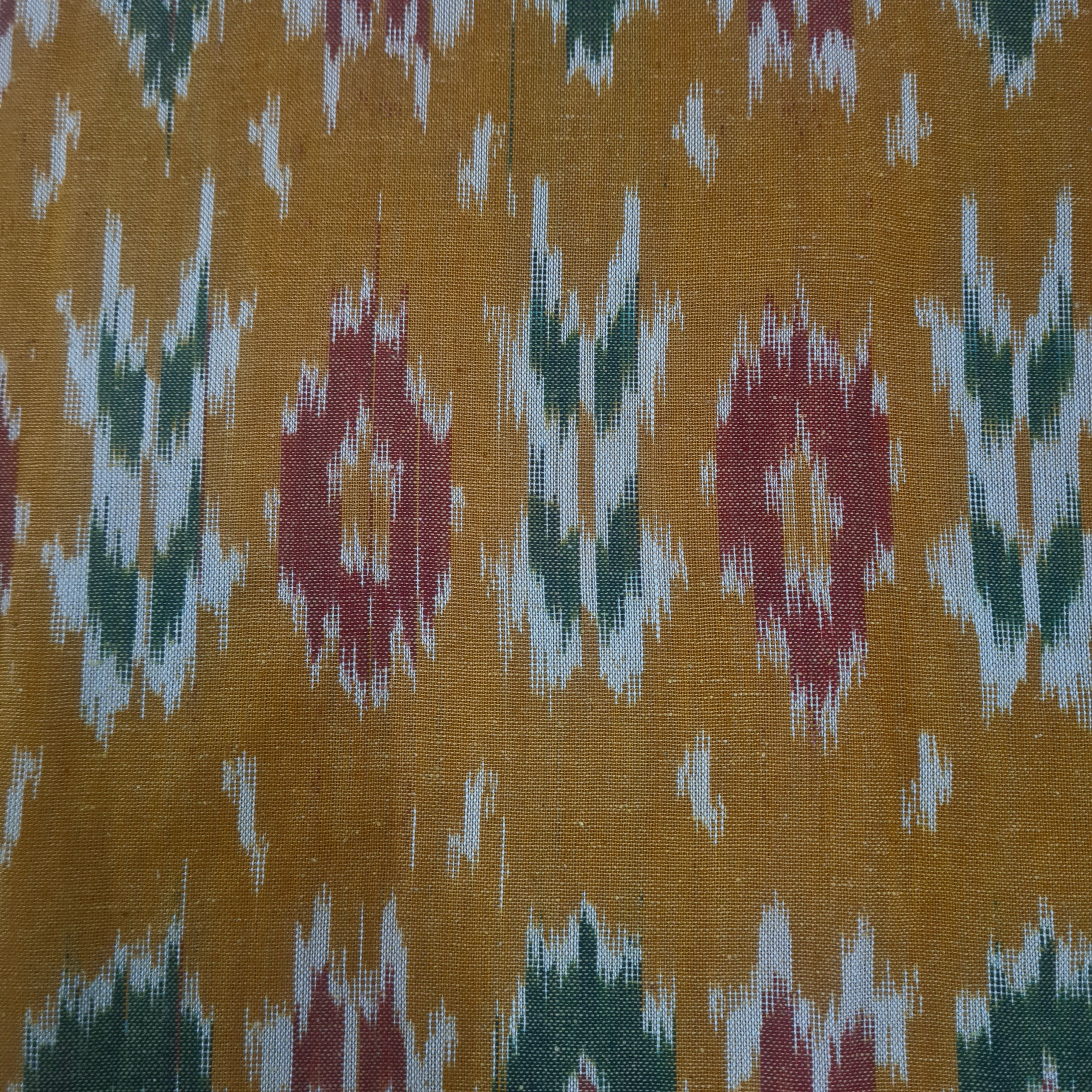 Mustard Ikkat Print Cotton Fabric 18133 - Image 2
