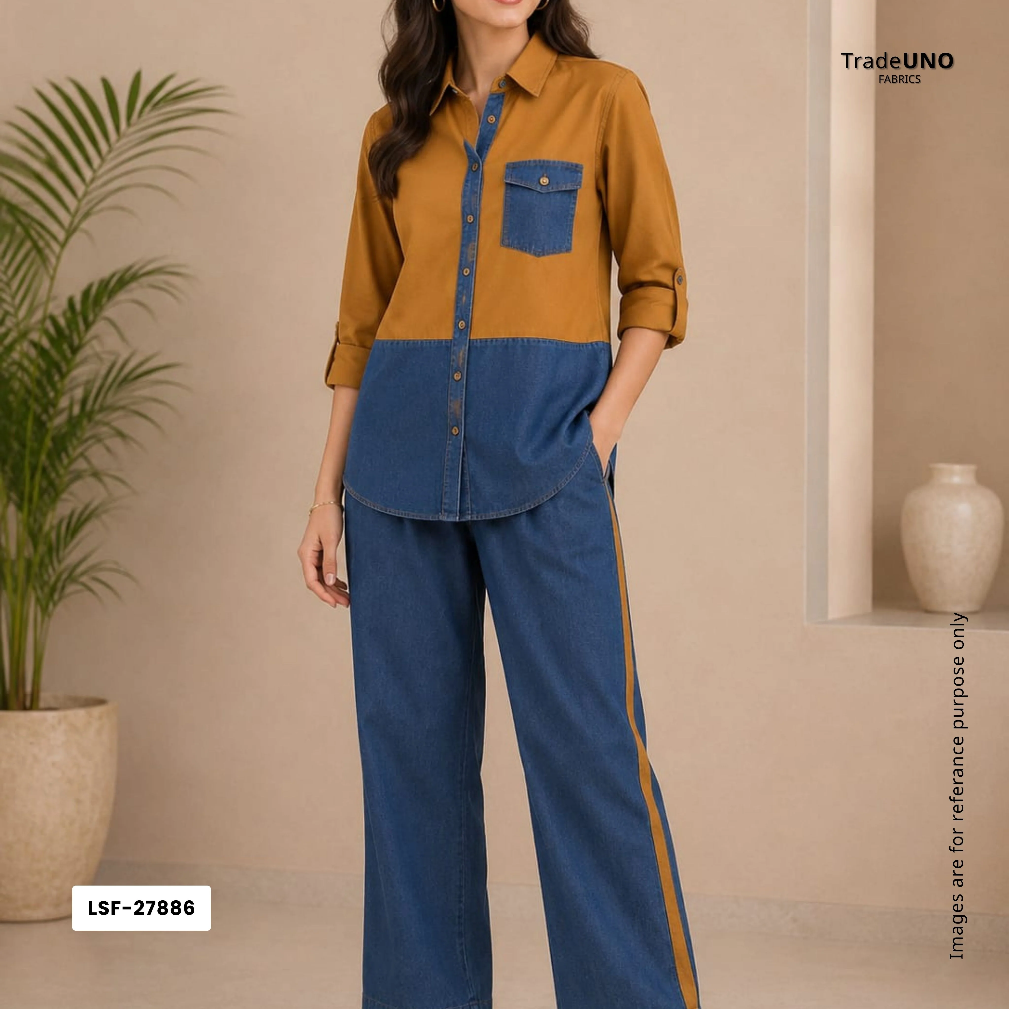 Mustard Solid Poplin Fabric LSF-27886 - Image 5