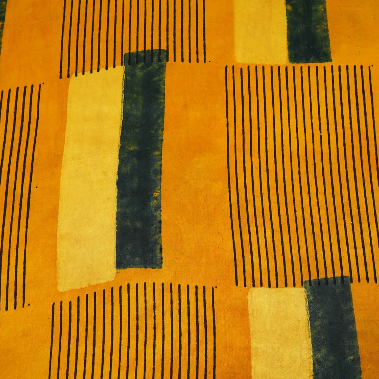 Mustard Yellow Abstract Print Modal Satin Fabric EEG-28699 - Image 4