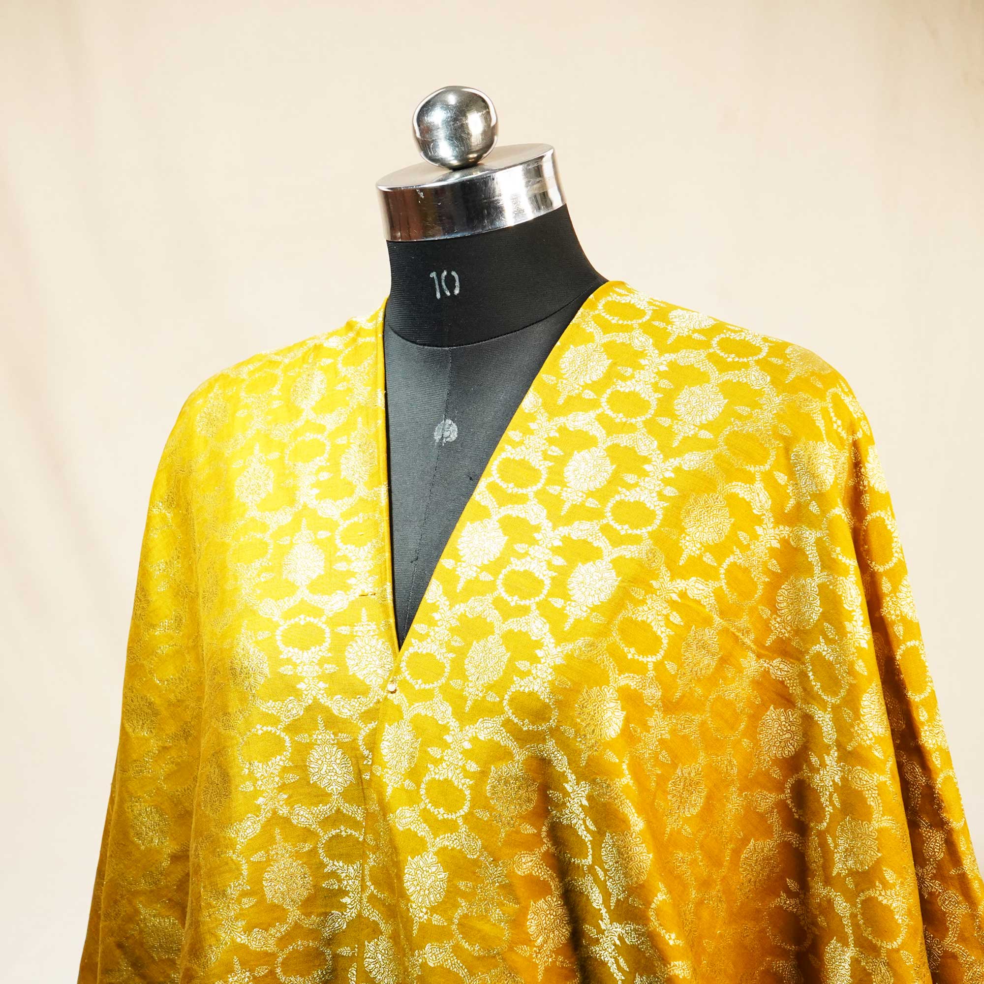 Mustard Yellow Jaal Chinnia Katan Silk YF-24429 - Image 4