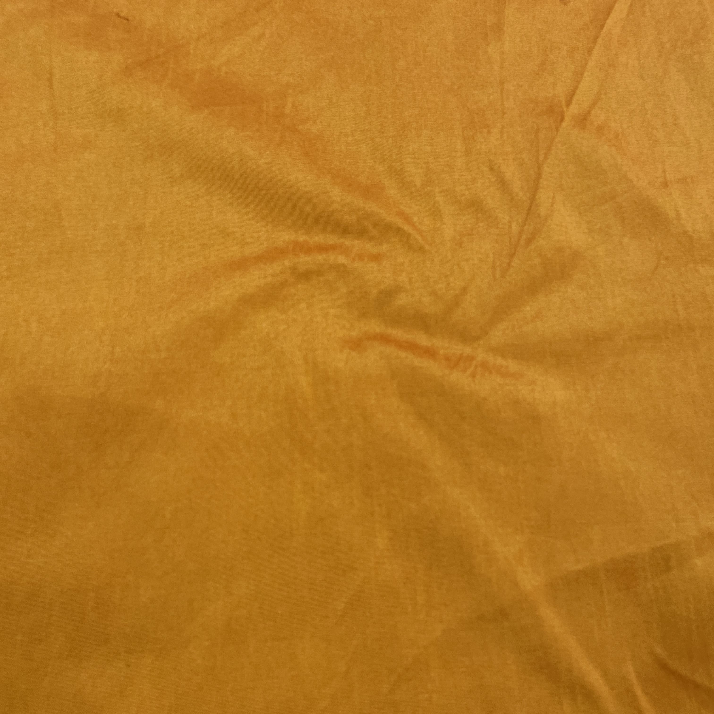Mustard Yellow Solid Dupian Silk Fabric - Image 2
