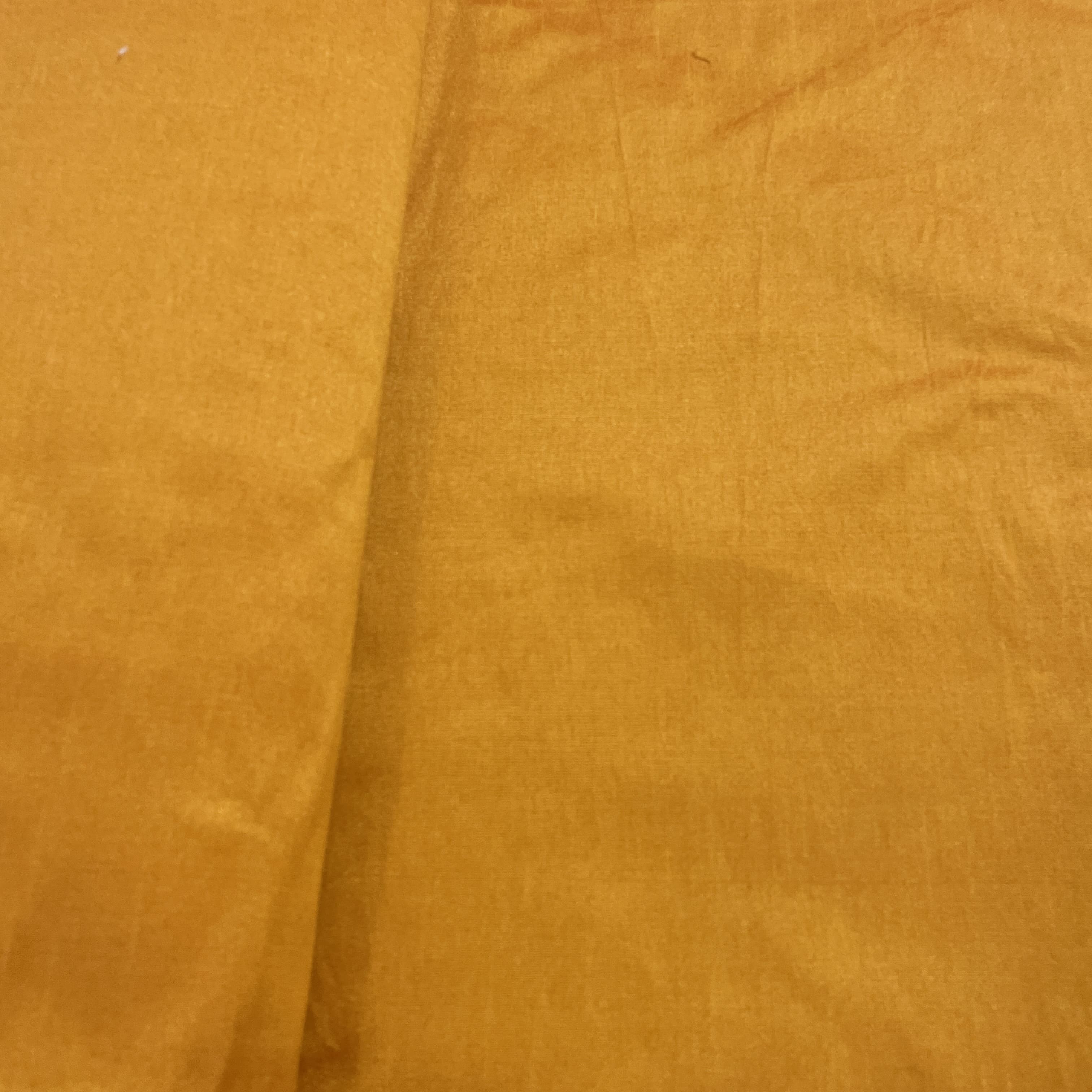 Mustard Yellow Solid Dupian Silk Fabric - Image 3