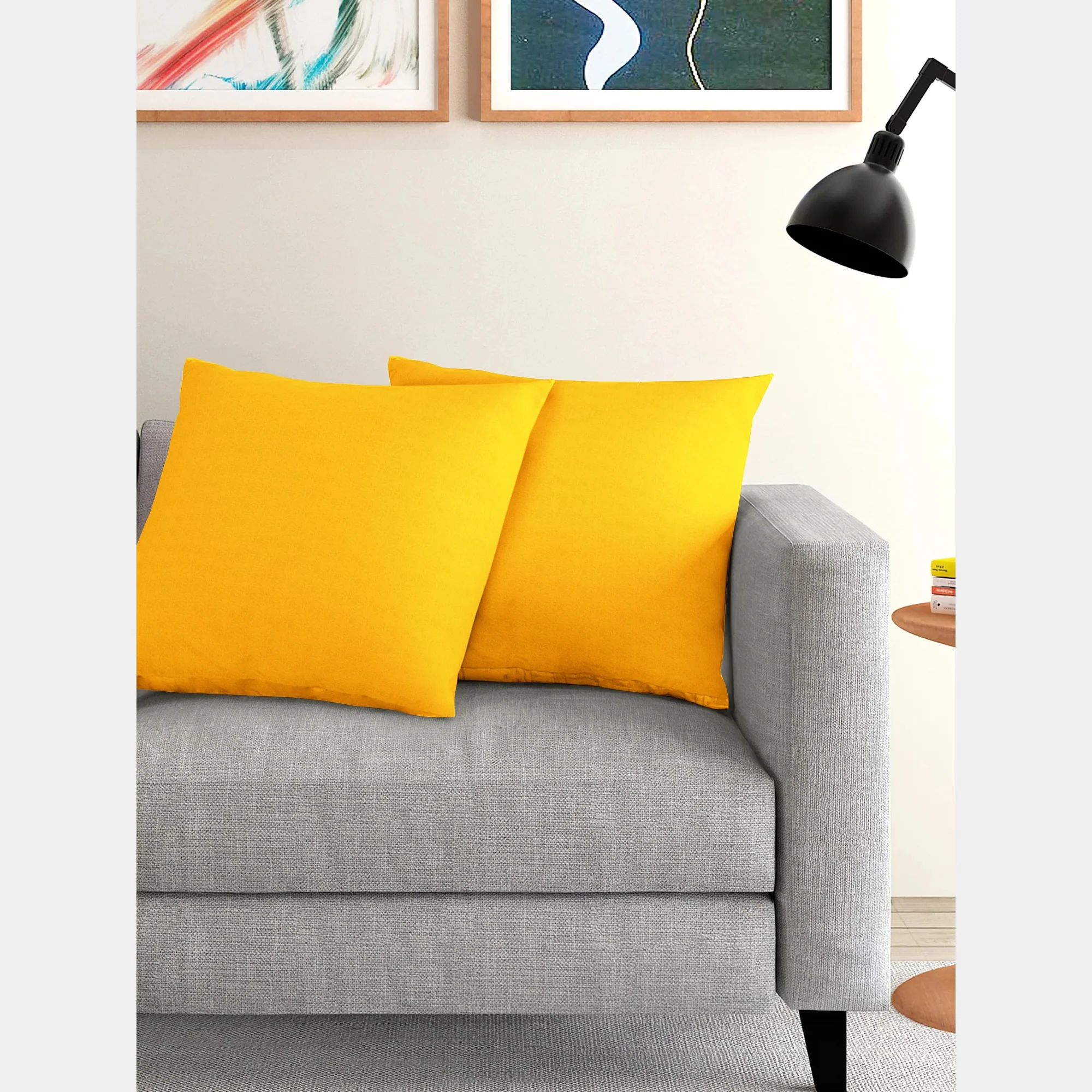Saffron Solid Semi Velvet Fabric - Image 4